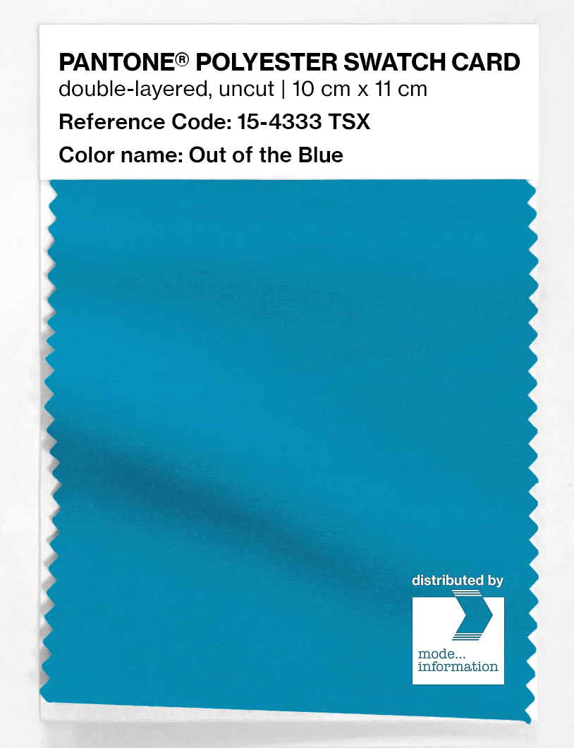 Product image 1 of the product “PANTONE® POLYESTER SWATCH CARD 15-4333 TSX Out of the Blue ”
