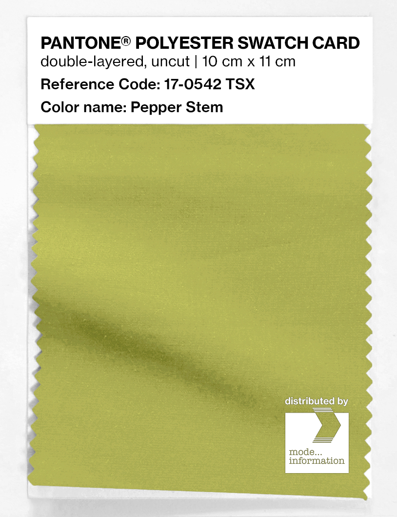 Product image 1 of the product “PANTONE® POLYESTER SWATCH CARD 17-0542 TSX Pepper Stem ”