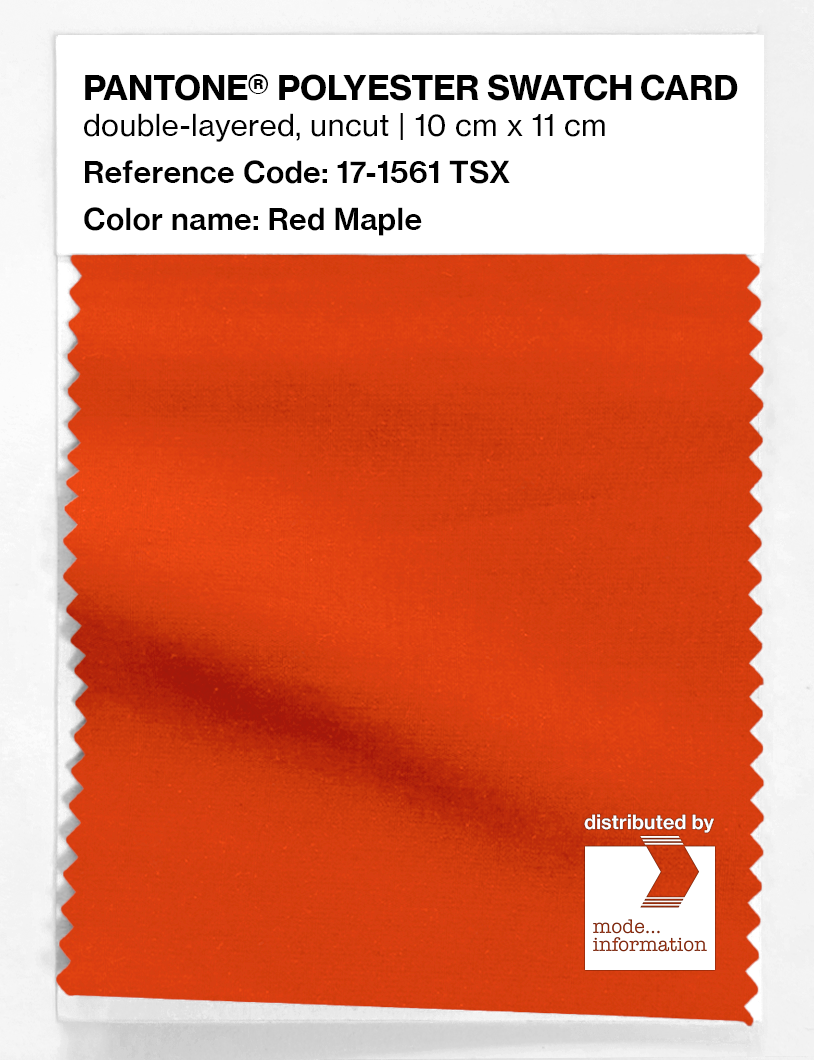 Product image 1 of the product “PANTONE® POLYESTER SWATCH CARD 17-1561 TSX Red Maple ”