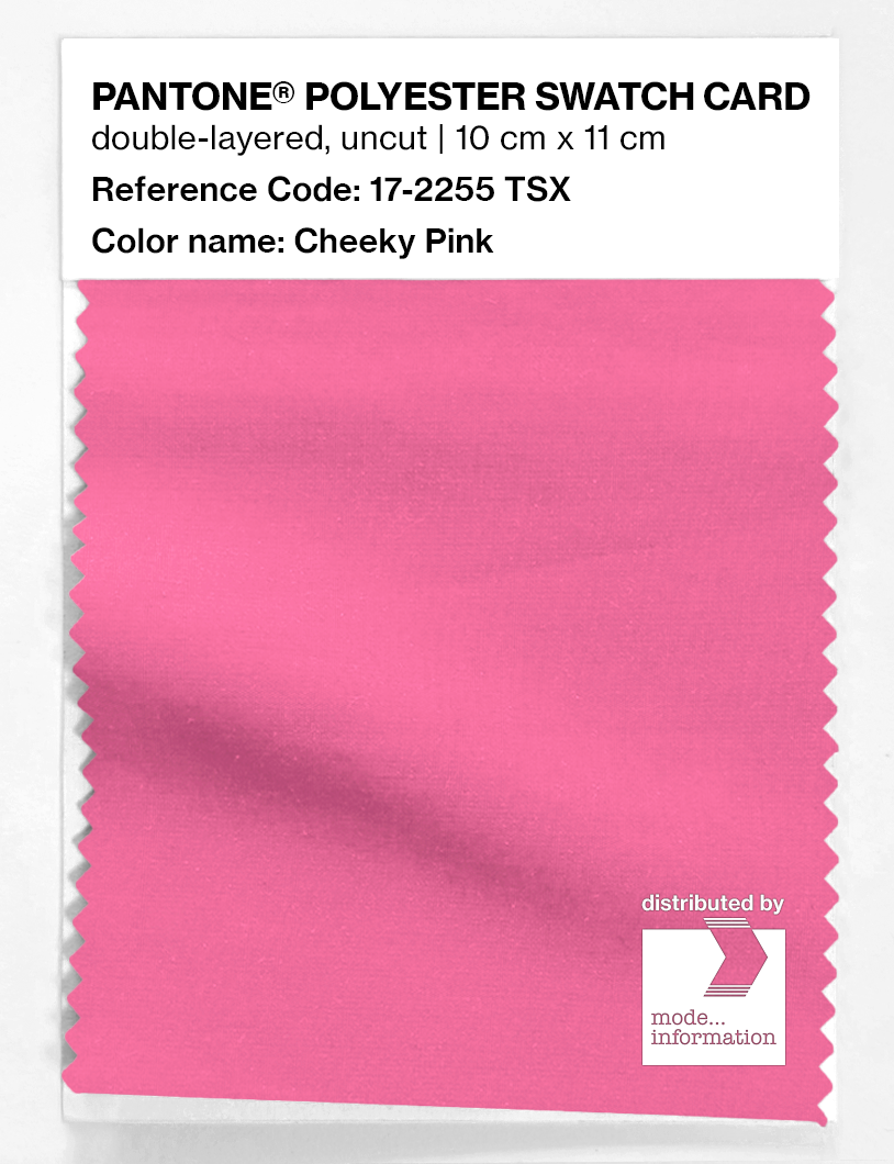 Product image 1 of the product “PANTONE® POLYESTER SWATCH CARD 17-2255 TSX Cheeky Pink ”
