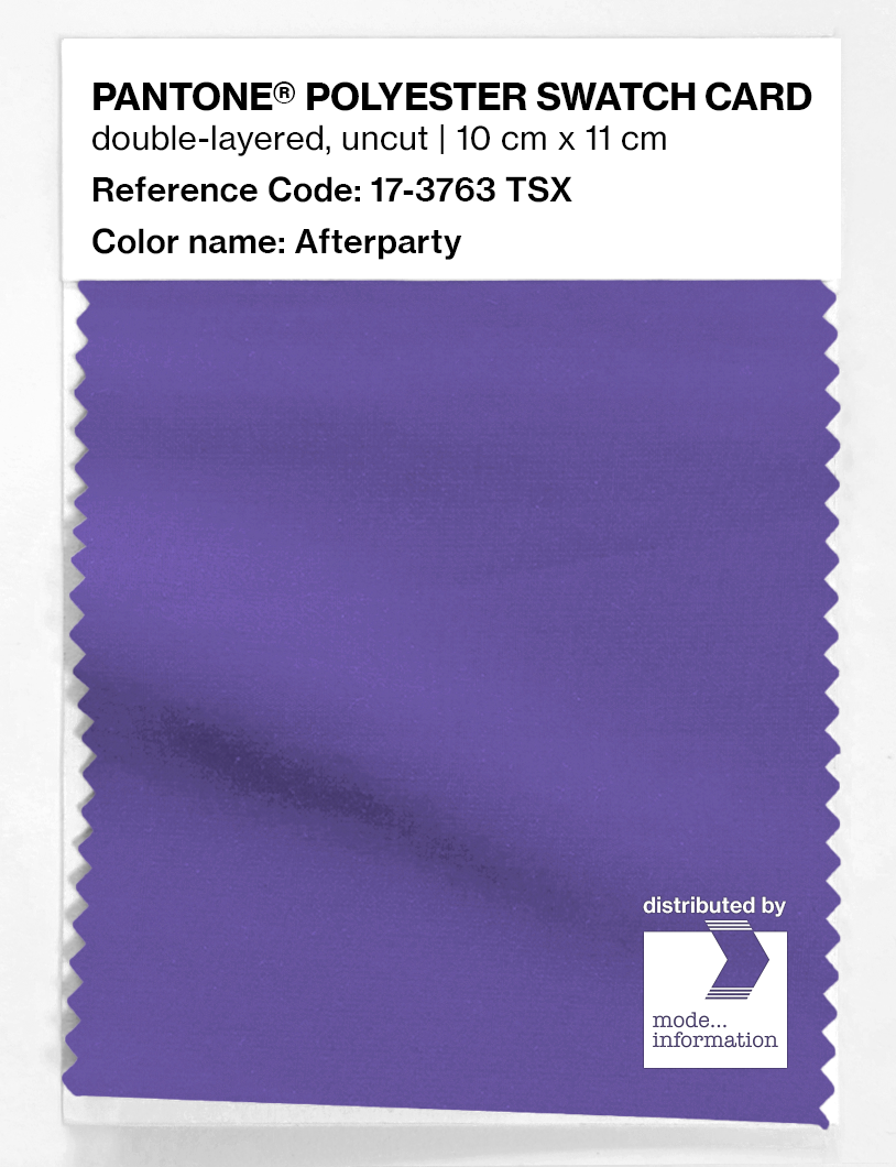 Product image 1 of the product “PANTONE® POLYESTER SWATCH CARD 17-3763 TSX Afterparty ”