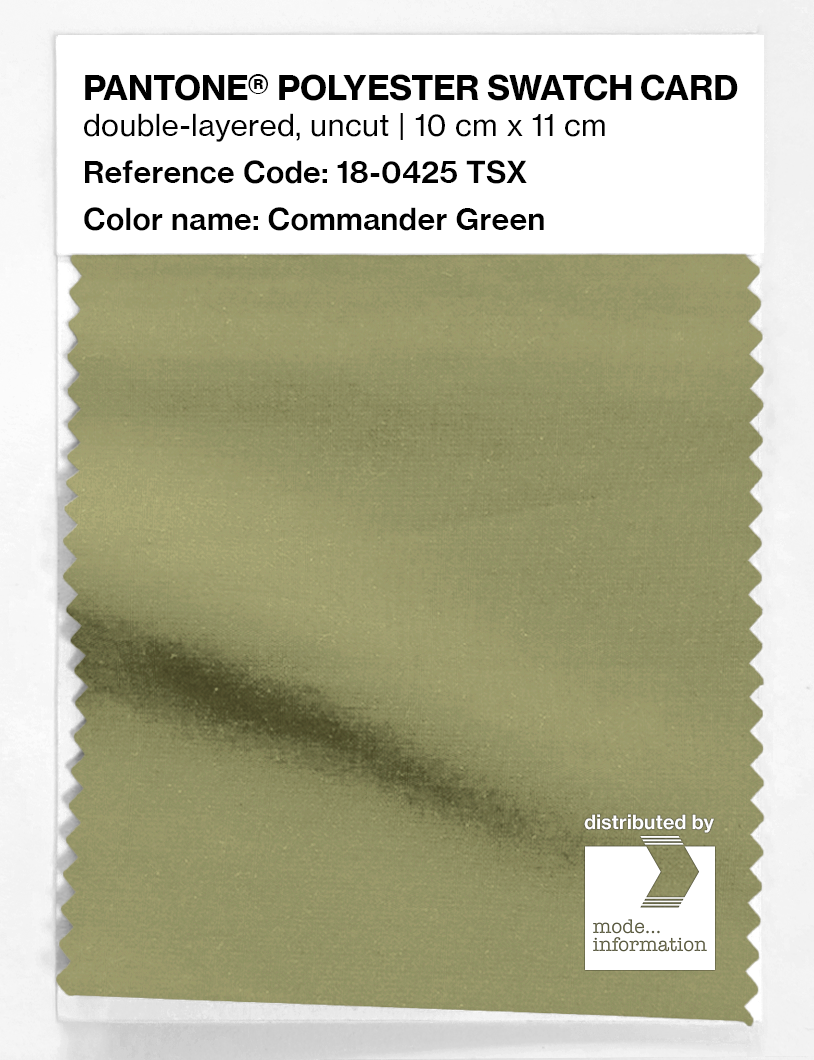 Product image 1 of the product “PANTONE® POLYESTER SWATCH CARD 18-0425 TSX Commander Green ”