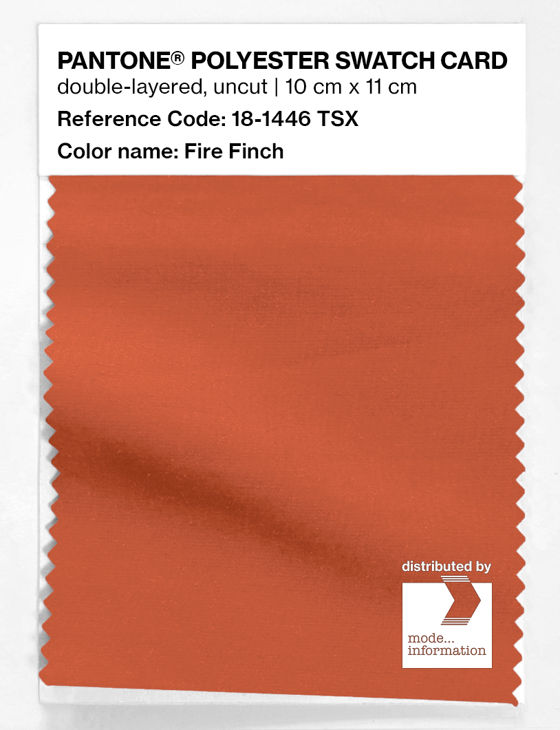 Product image 1 of the product “PANTONE® POLYESTER SWATCH CARD 18-1446 TSX Fire Finch ”