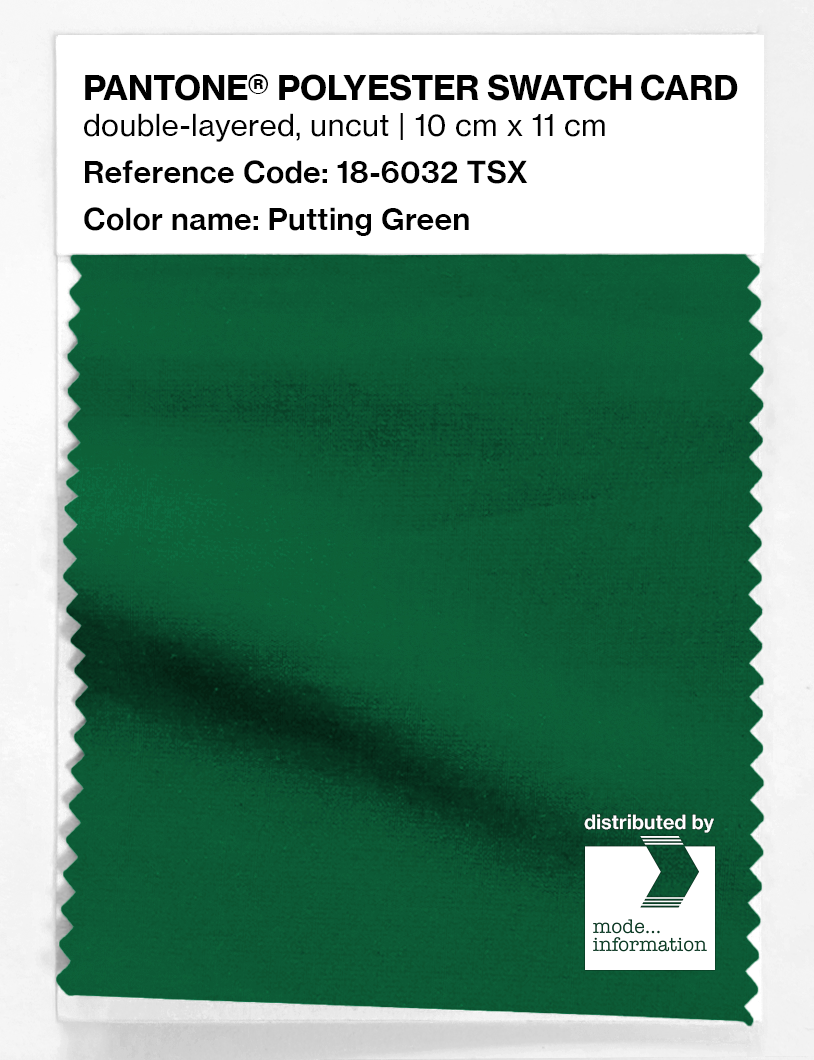 Product image 1 of the product “PANTONE® POLYESTER SWATCH CARD 18-6032 TSX Putting Green ”