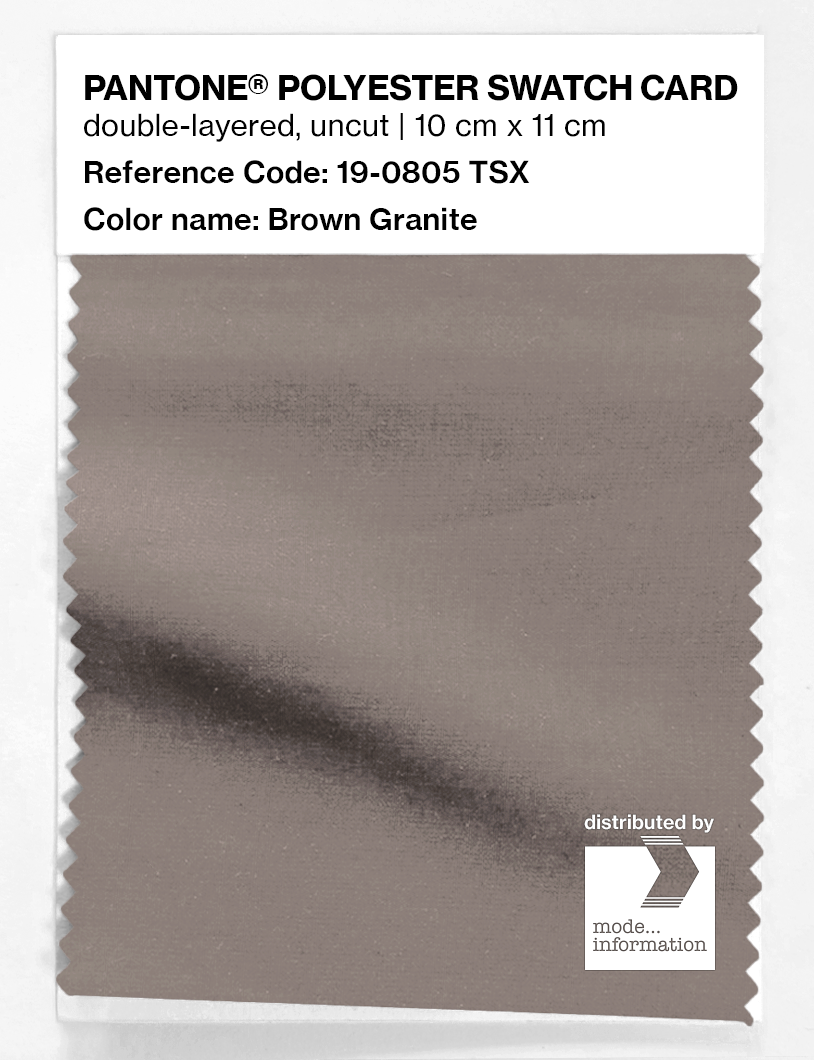 Product image 1 of the product “PANTONE® POLYESTER SWATCH CARD 19-0805 TSX Brown Granite ”