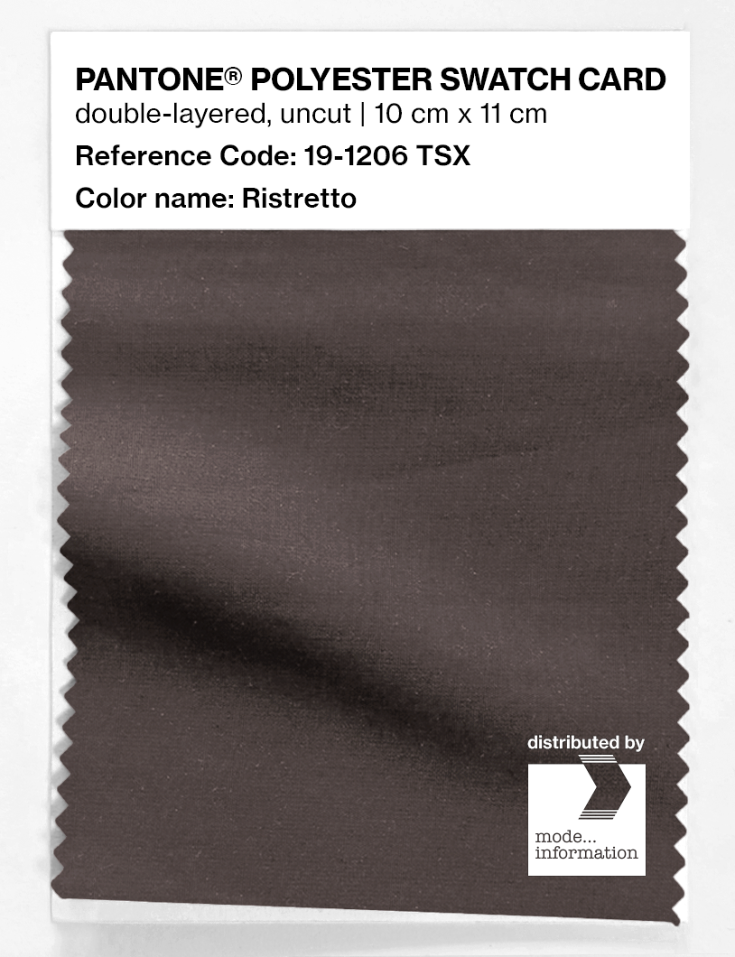 Product image 1 of the product “PANTONE® POLYESTER SWATCH CARD 19-1206 TSX Ristretto ”