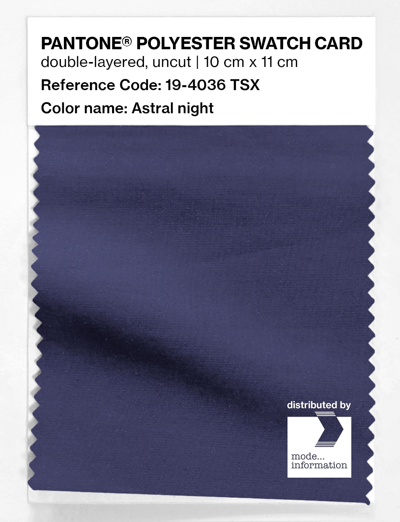 Product image 1 of the product “PANTONE® POLYESTER SWATCH CARD 19-4036 TSX Astral night ”