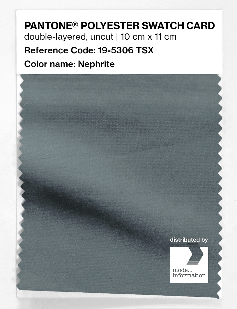 Product image 1 of the product “PANTONE® POLYESTER SWATCH CARD 19-5306 TSX Nephrite ”