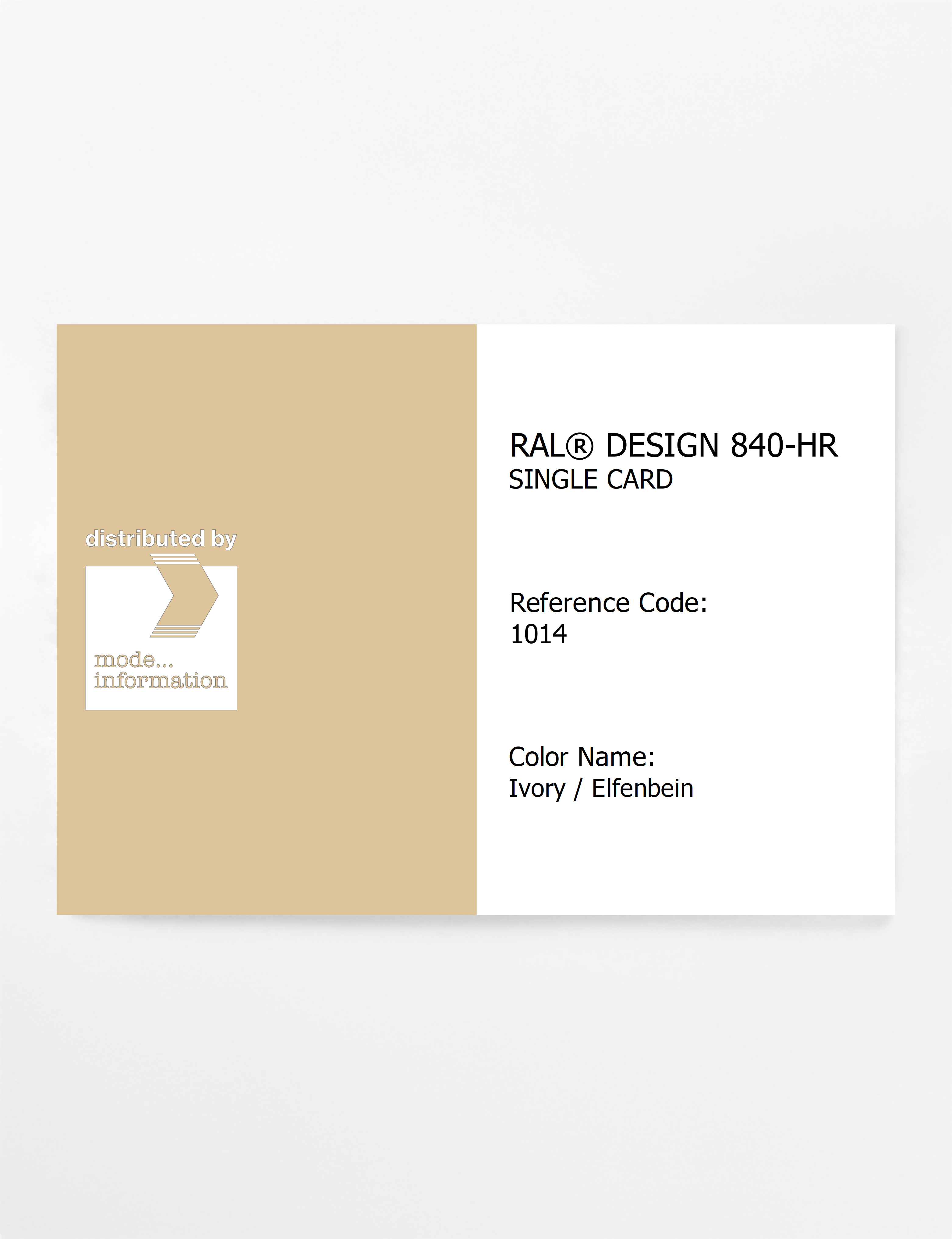 Artikelbild 1 des Artikels “RAL® CLASSIC 840-HR SINGLE CARD 1014 Ivory / Elfenbein “