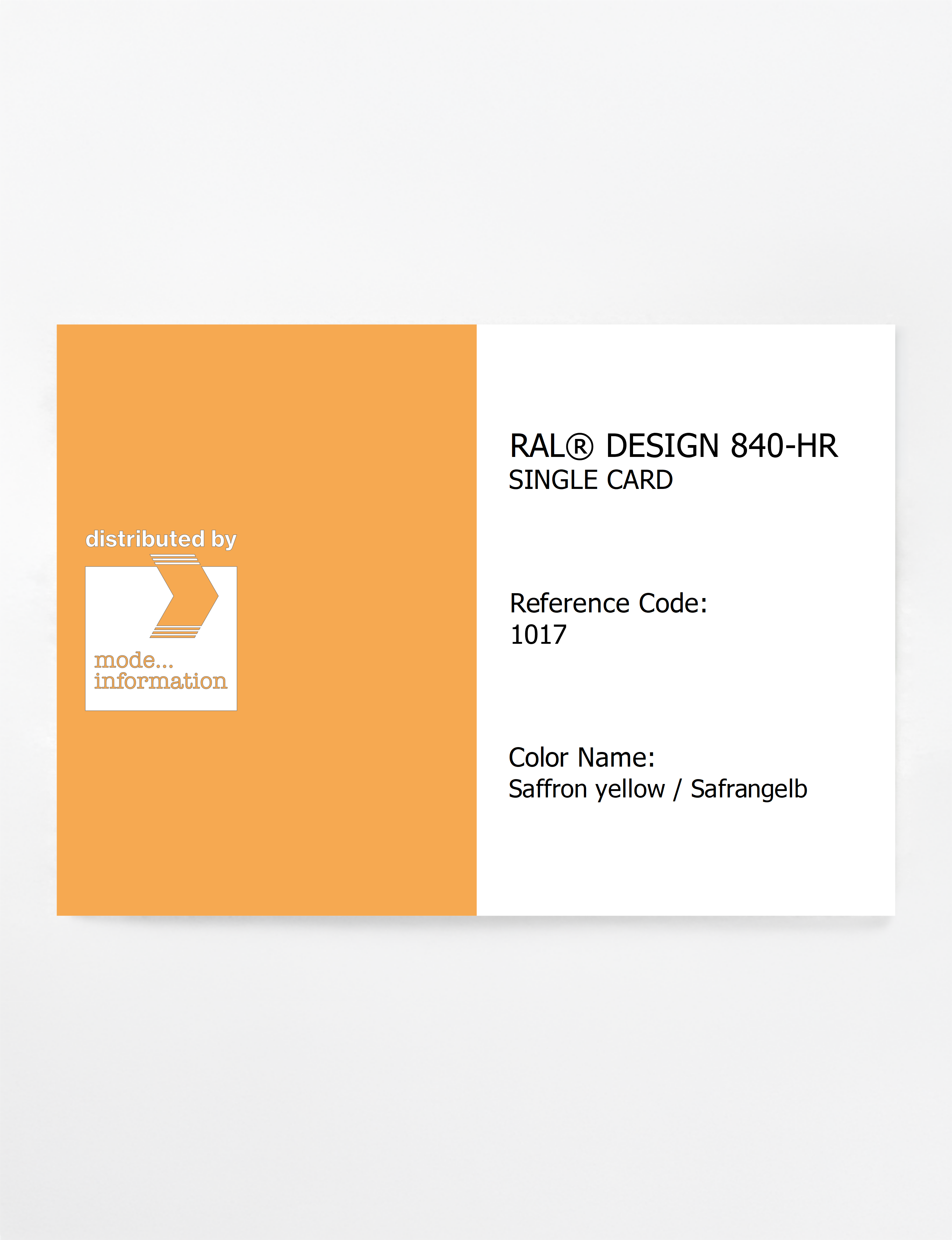 Artikelbild 1 des Artikels “RAL® CLASSIC 840-HR SINGLE CARD 1017 Saffron yellow / Safrangelb “