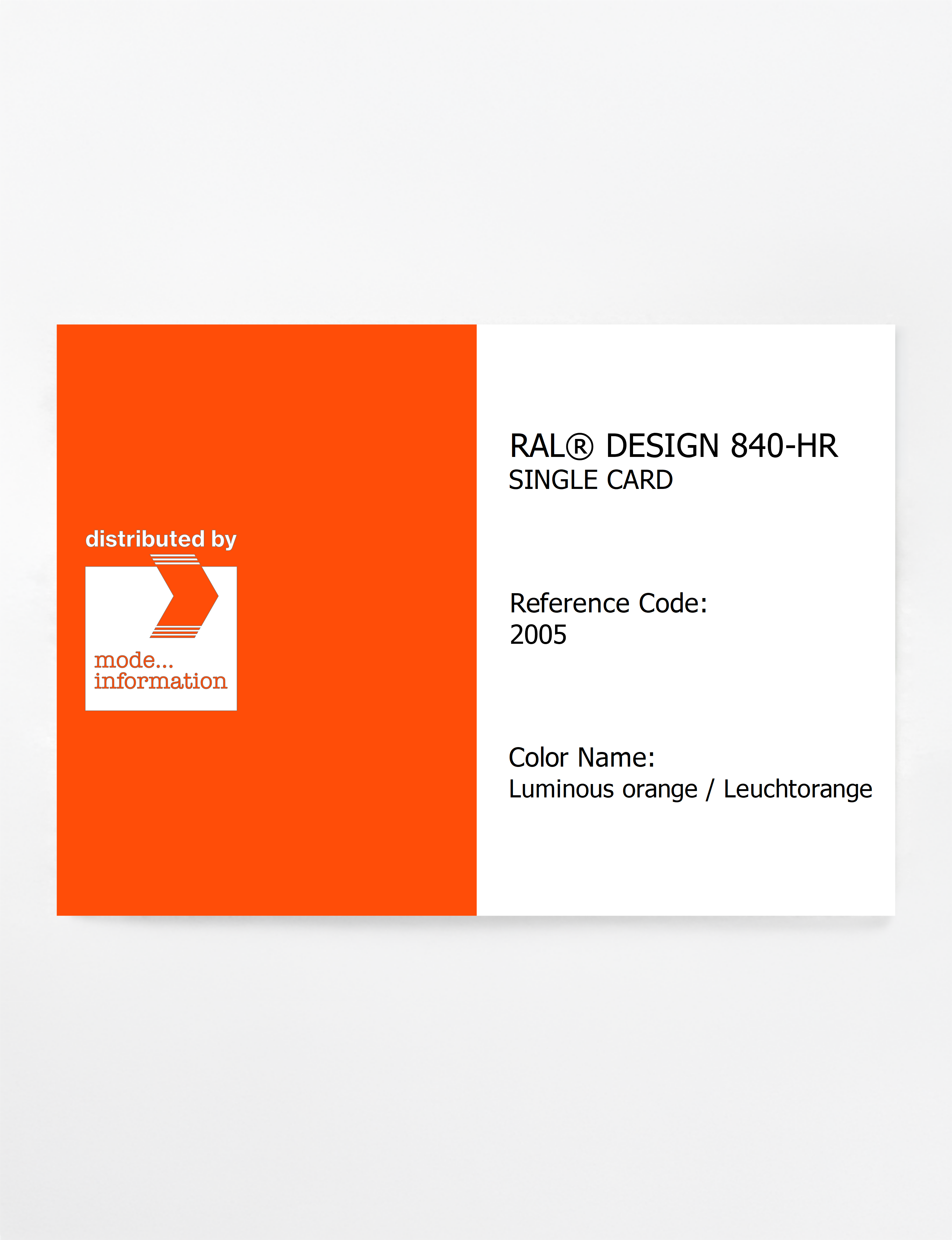Artikelbild 1 des Artikels “RAL® CLASSIC 840-HR SINGLE CARD 2005 Luminous orange / Leuchtorange “