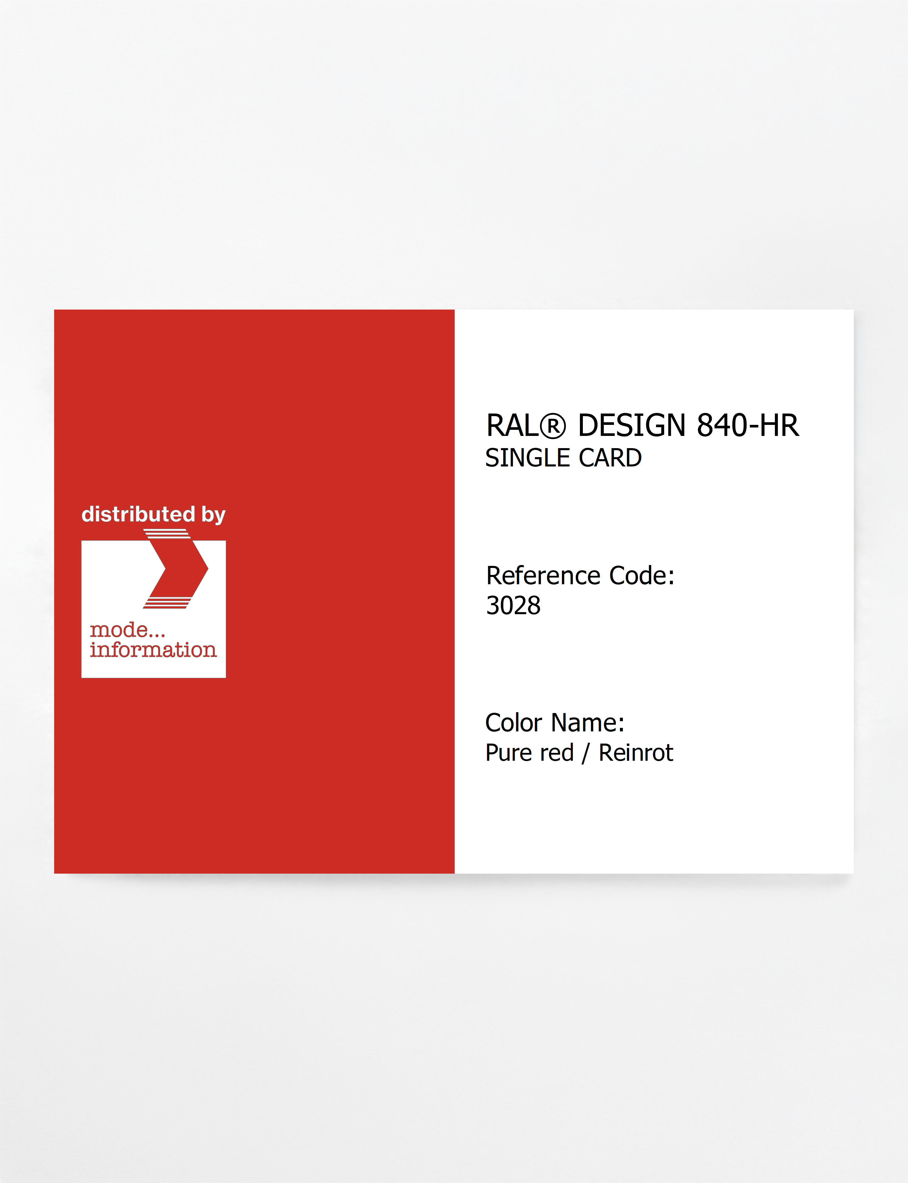 Artikelbild 1 des Artikels “RAL® CLASSIC 840-HR SINGLE CARD 3028 Pure red / Reinrot “