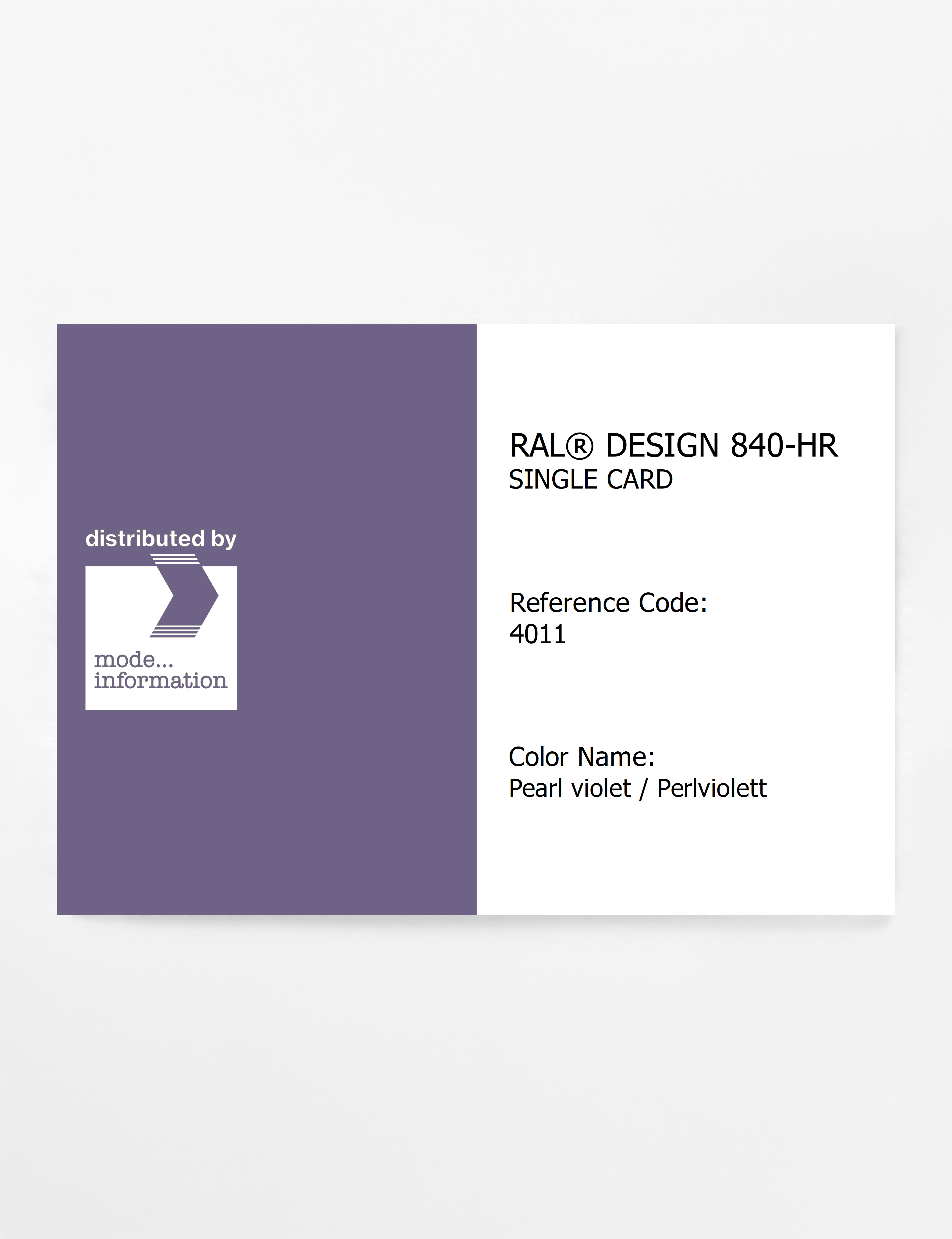 Artikelbild 1 des Artikels “RAL® CLASSIC 840-HR SINGLE CARD 4011 Pearl violet / Perlviolett “
