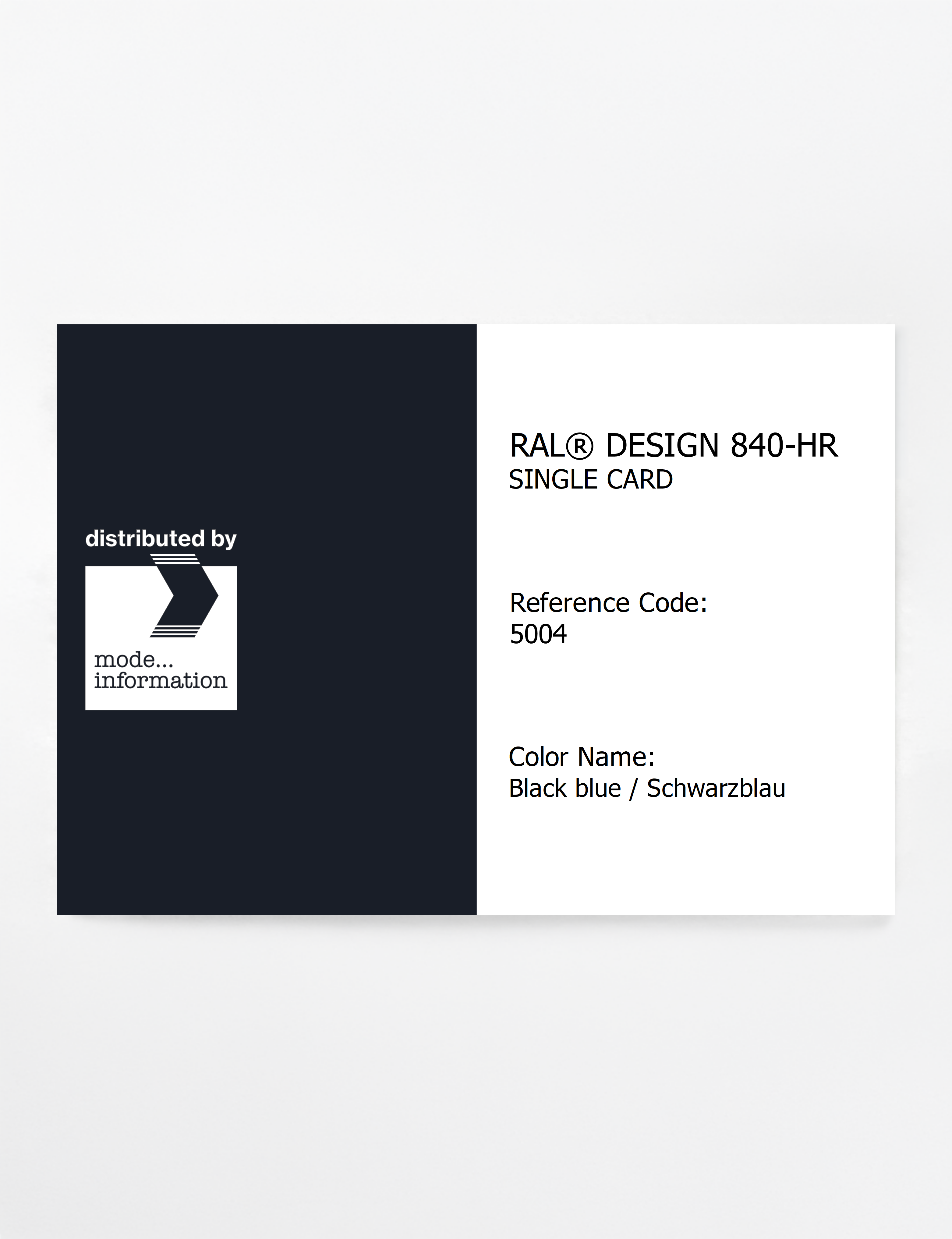 Product image 1 of the product “RAL® CLASSIC 840-HR SINGLE CARD 5004 Black blue / Schwarzblau ”