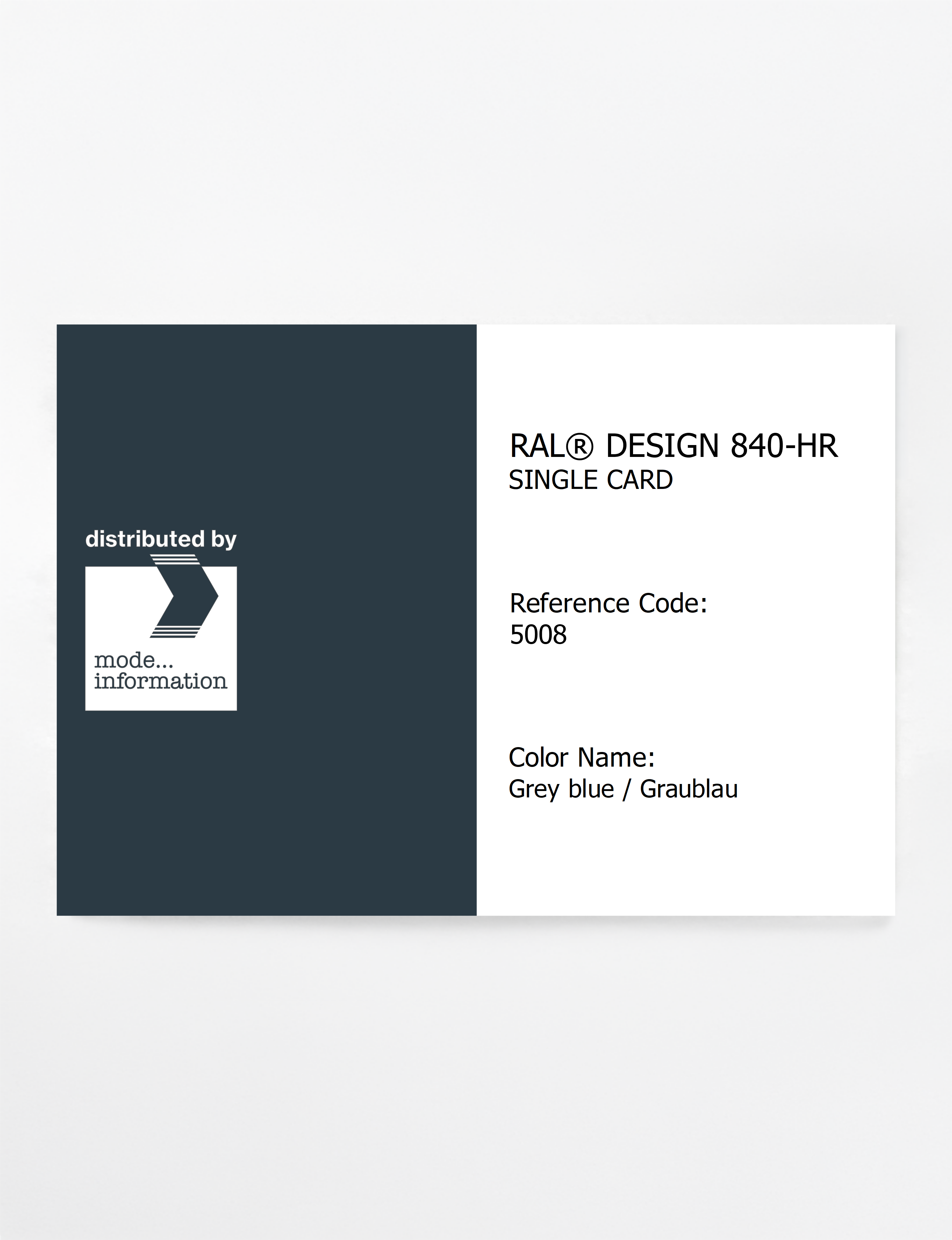 Product image 1 of the product “RAL® CLASSIC 840-HR SINGLE CARD 5008 Grey blue / Graublau ”