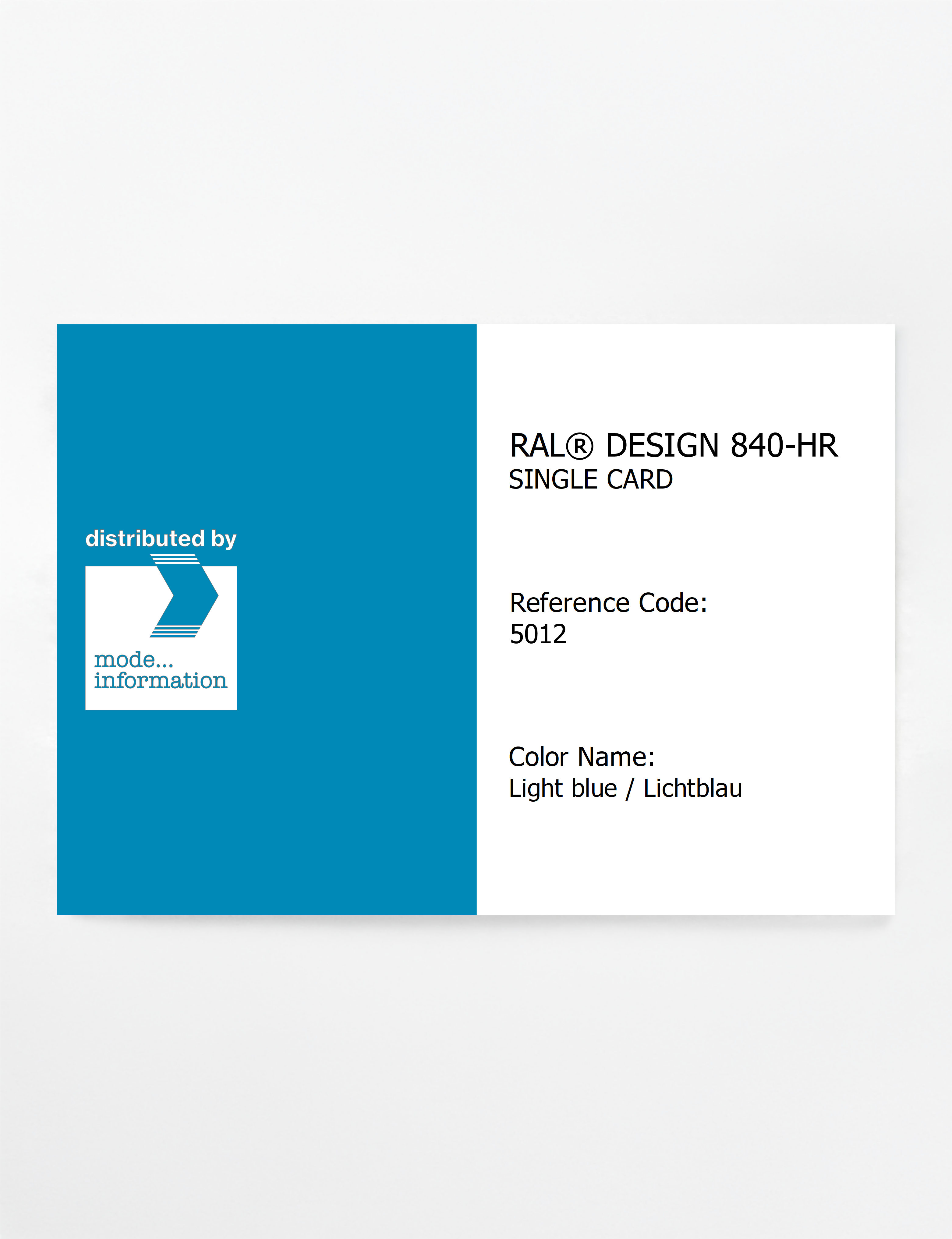 Artikelbild 1 des Artikels “RAL® CLASSIC 840-HR SINGLE CARD 5012 Light blue / Lichtblau “