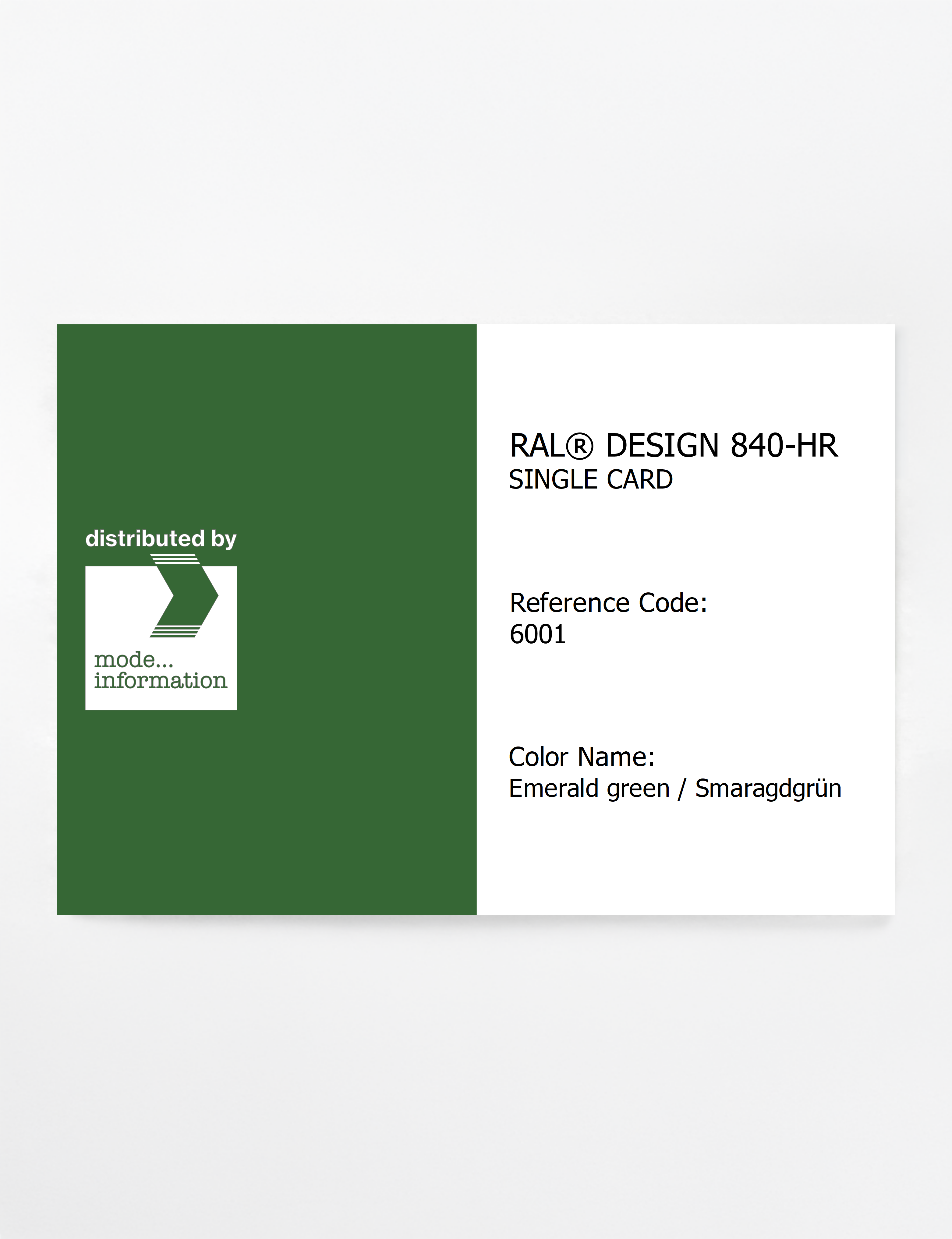 Artikelbild 1 des Artikels “RAL® CLASSIC 840-HR SINGLE CARD 6001 Emerald green / Smaragdgrün “
