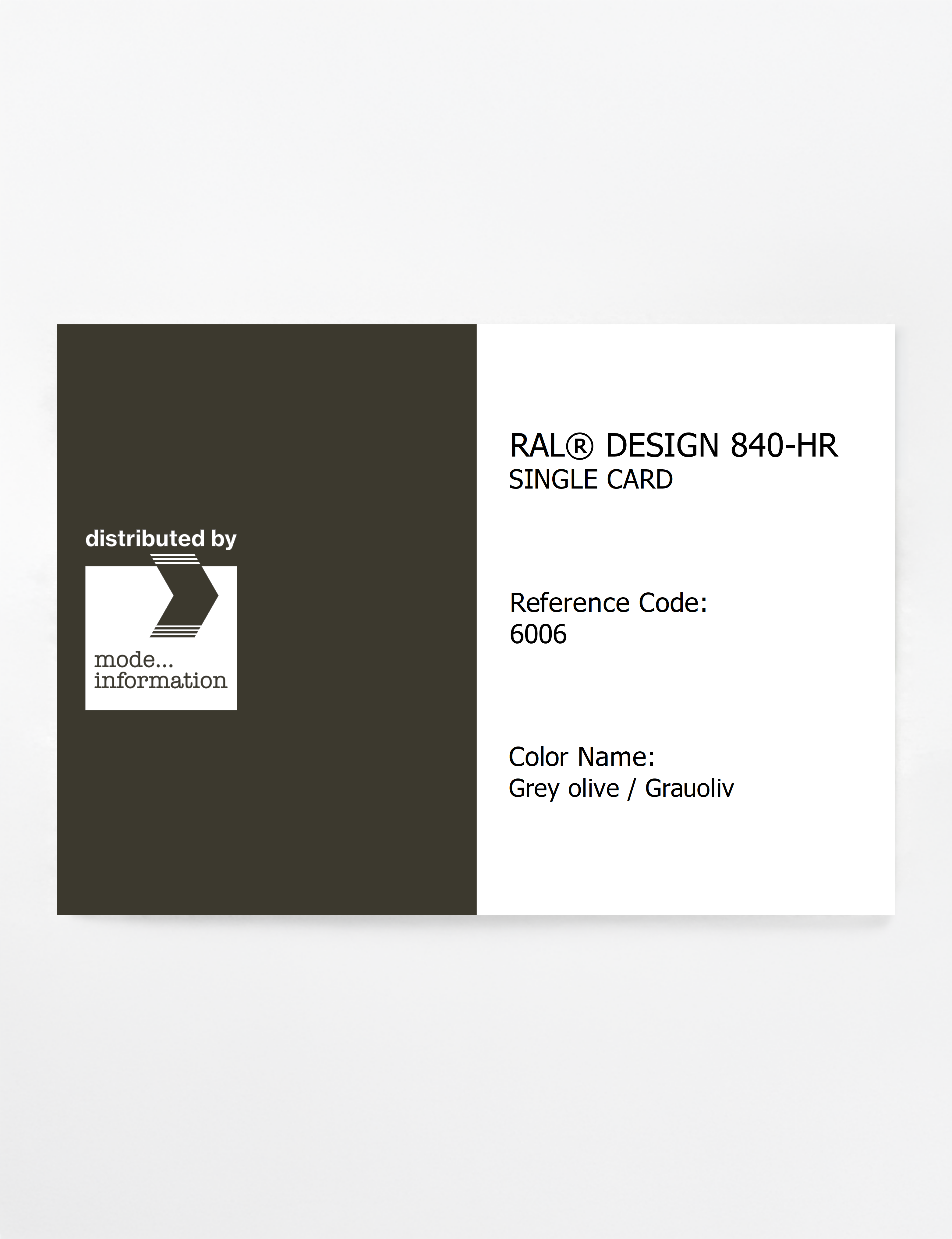 Artikelbild 1 des Artikels “RAL® CLASSIC 840-HR SINGLE CARD 6006 Grey olive / Grauoliv “