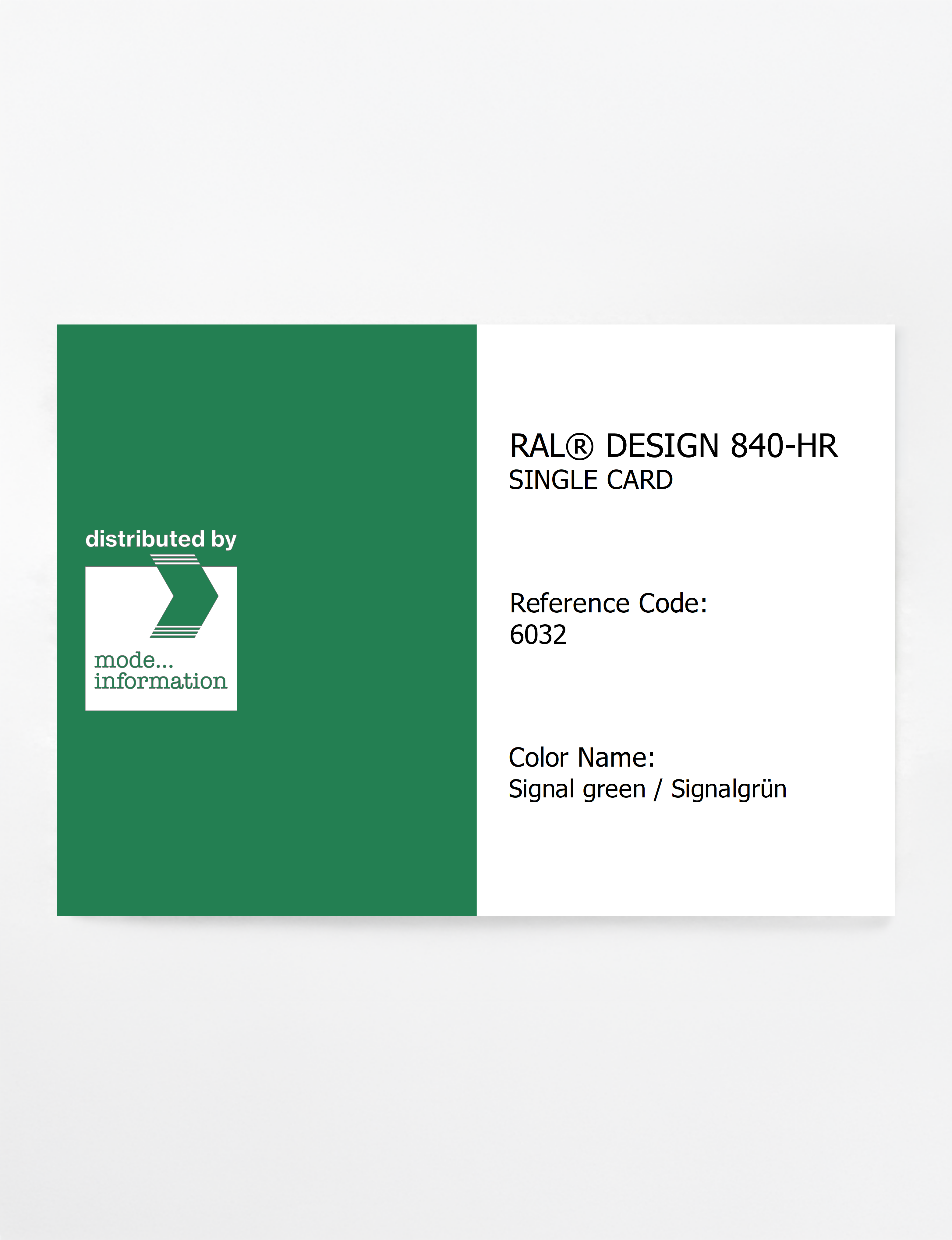 Artikelbild 1 des Artikels “RAL® CLASSIC 840-HR SINGLE CARD 6032 Signal green / Signalgrün “
