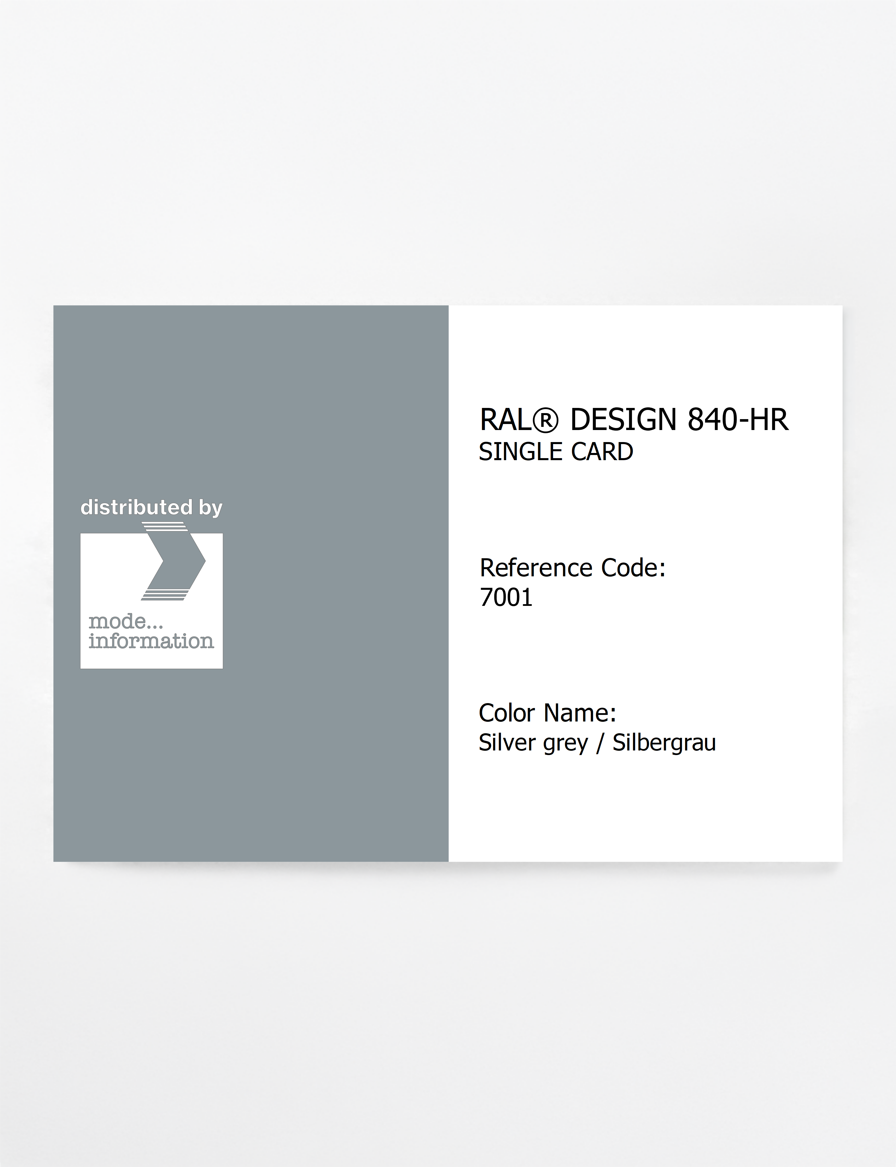 Product image 1 of the product “RAL® CLASSIC 840-HR SINGLE CARD 7001 Silver grey / Silbergrau ”