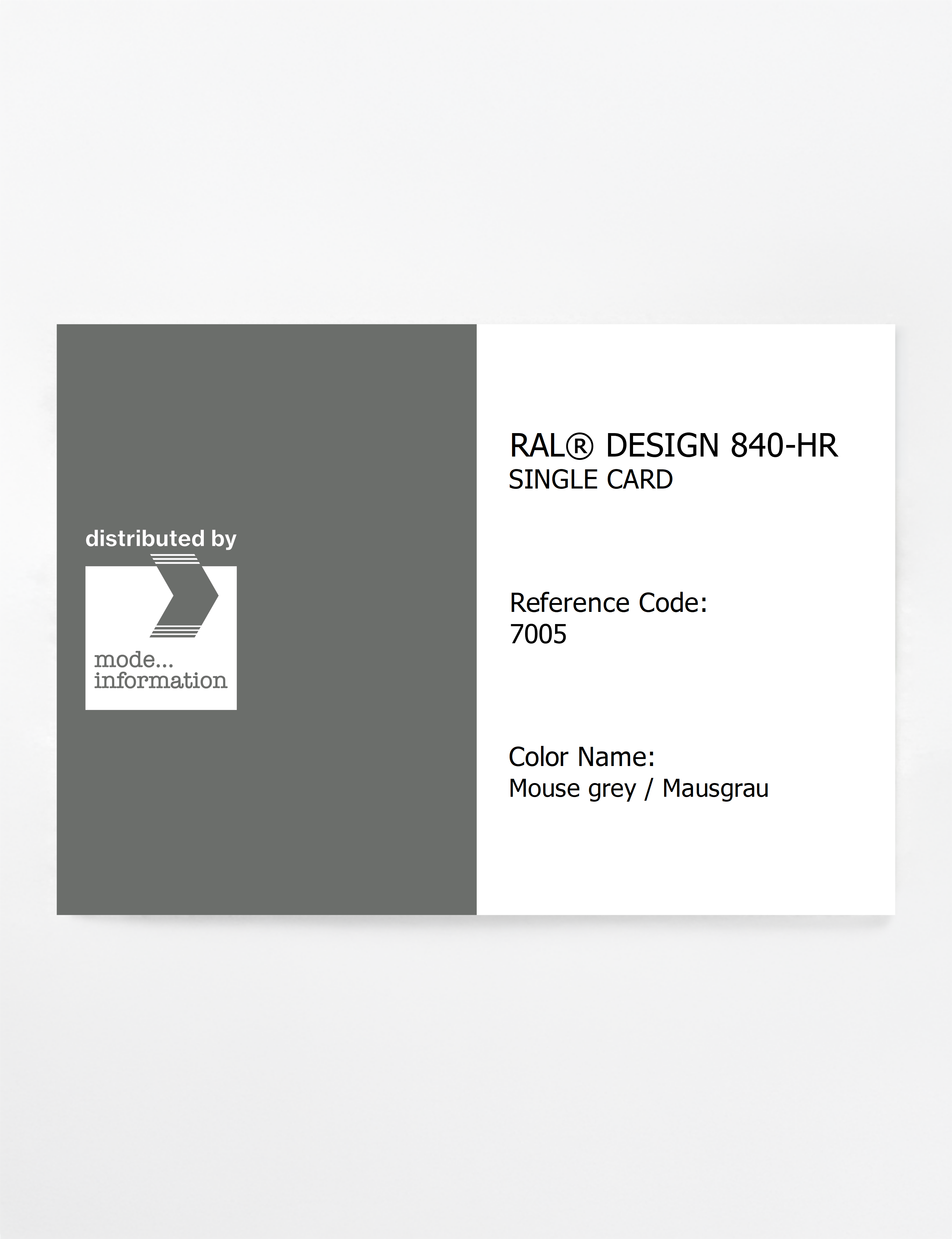 Artikelbild 1 des Artikels “RAL® CLASSIC 840-HR SINGLE CARD 7005 Mouse grey / Mausgrau “
