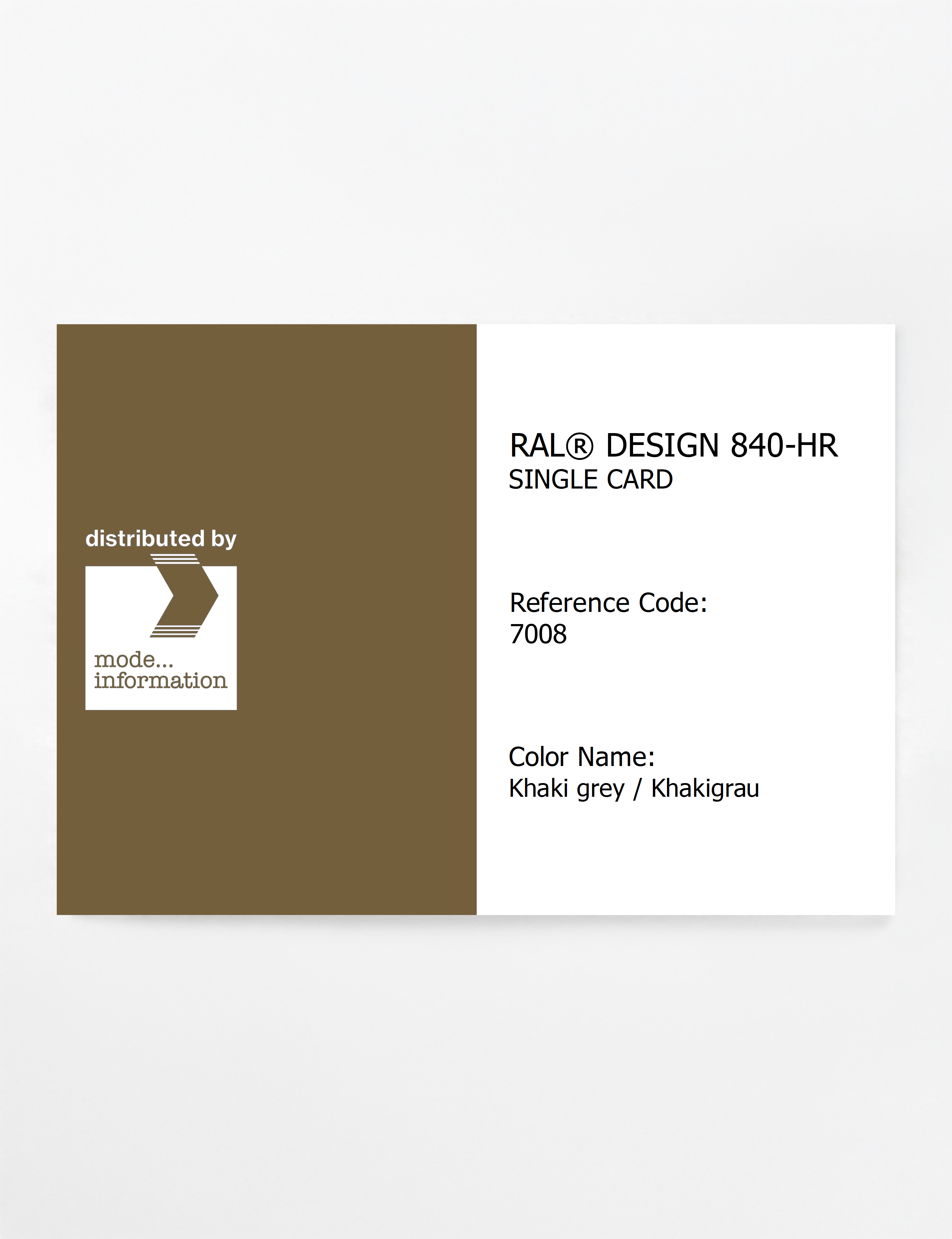 Product image 1 of the product “RAL® CLASSIC 840-HR SINGLE CARD 7008 Khaki grey / Khakigrau ”