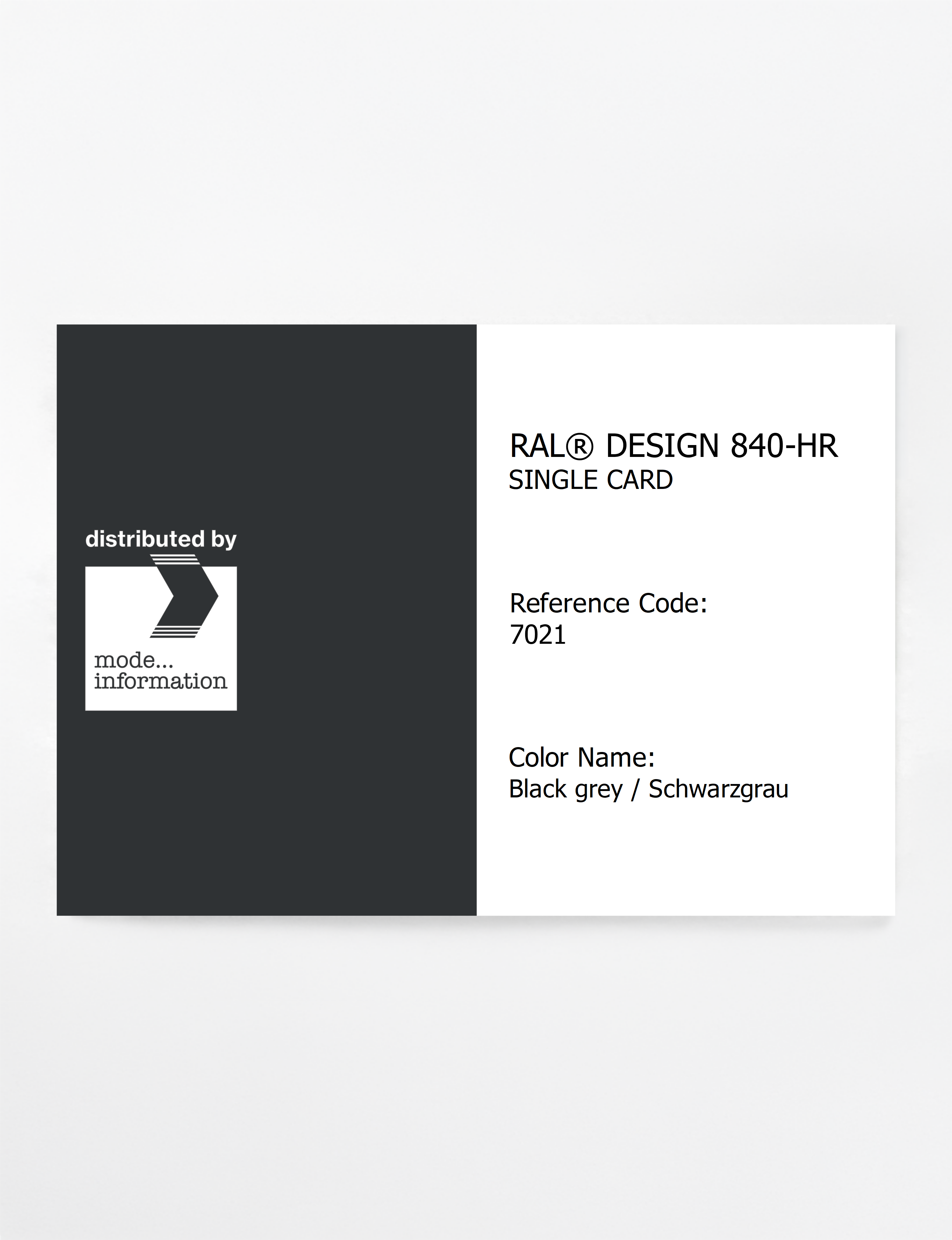 Artikelbild 1 des Artikels “RAL® CLASSIC 840-HR SINGLE CARD 7021 Black grey / Schwarzgrau “