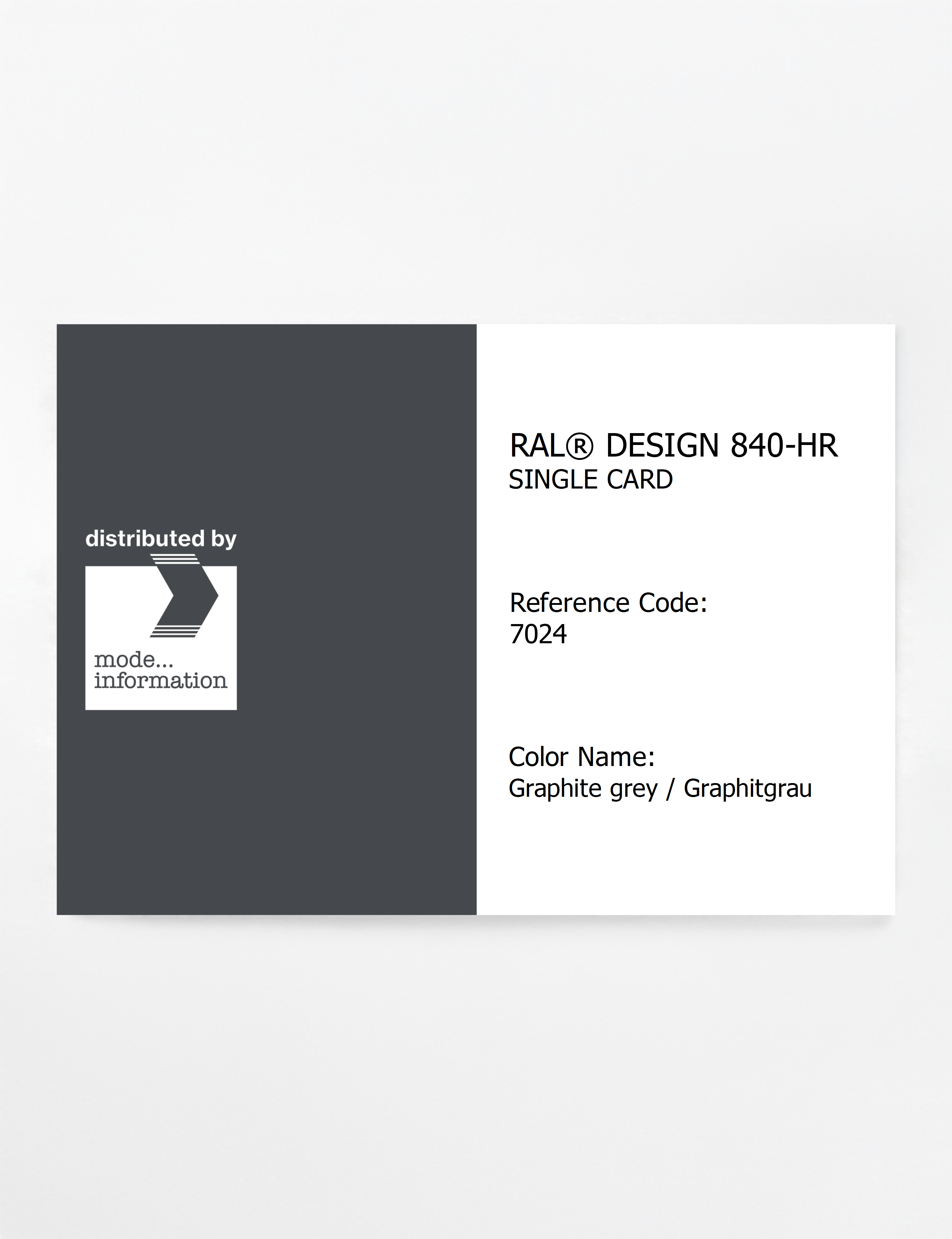 Product image 1 of the product “RAL® CLASSIC 840-HR SINGLE CARD 7024 Graphite grey / Graphitgrau ”