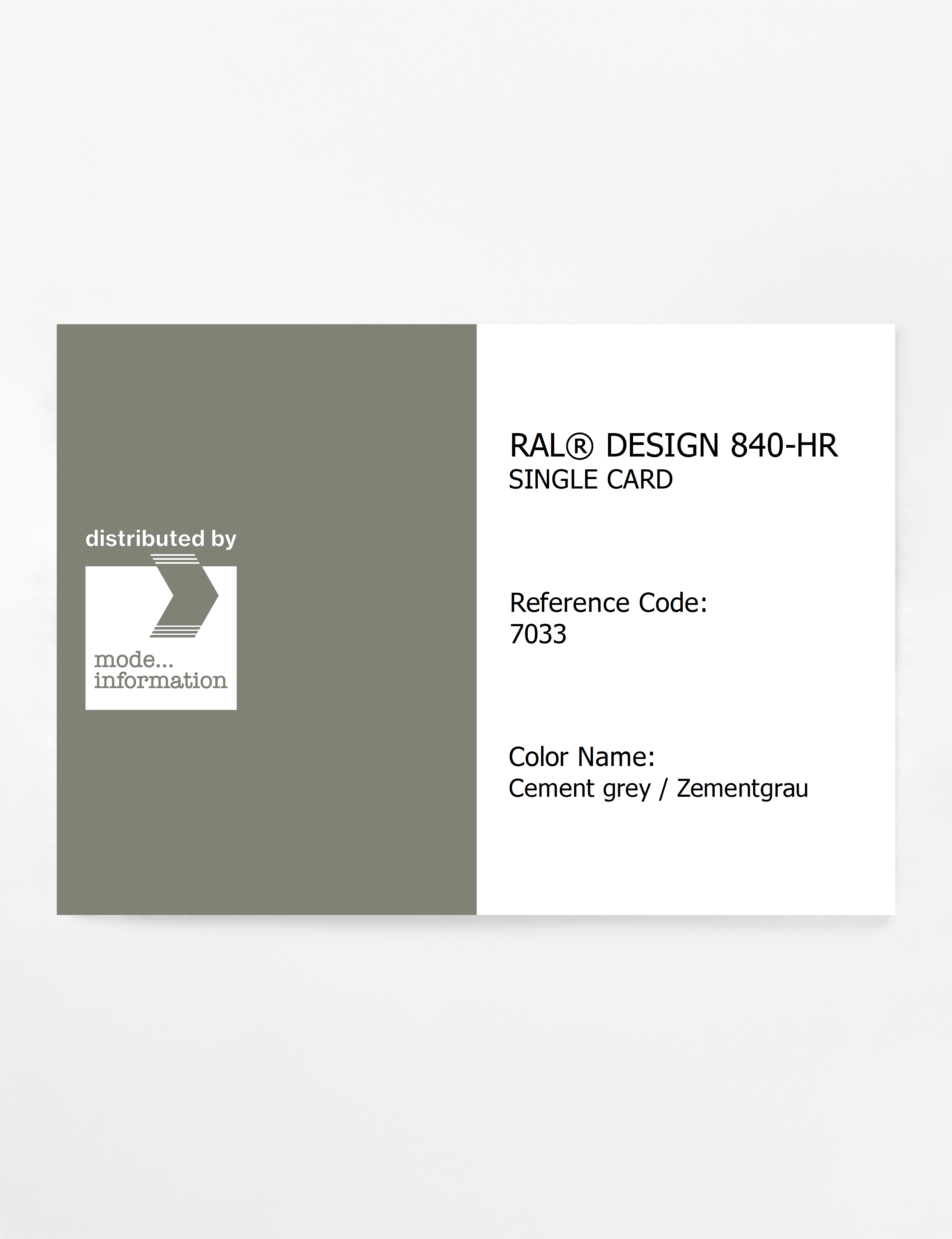 Artikelbild 1 des Artikels “RAL® CLASSIC 840-HR SINGLE CARD 7033 Cement grey / Zementgrau “