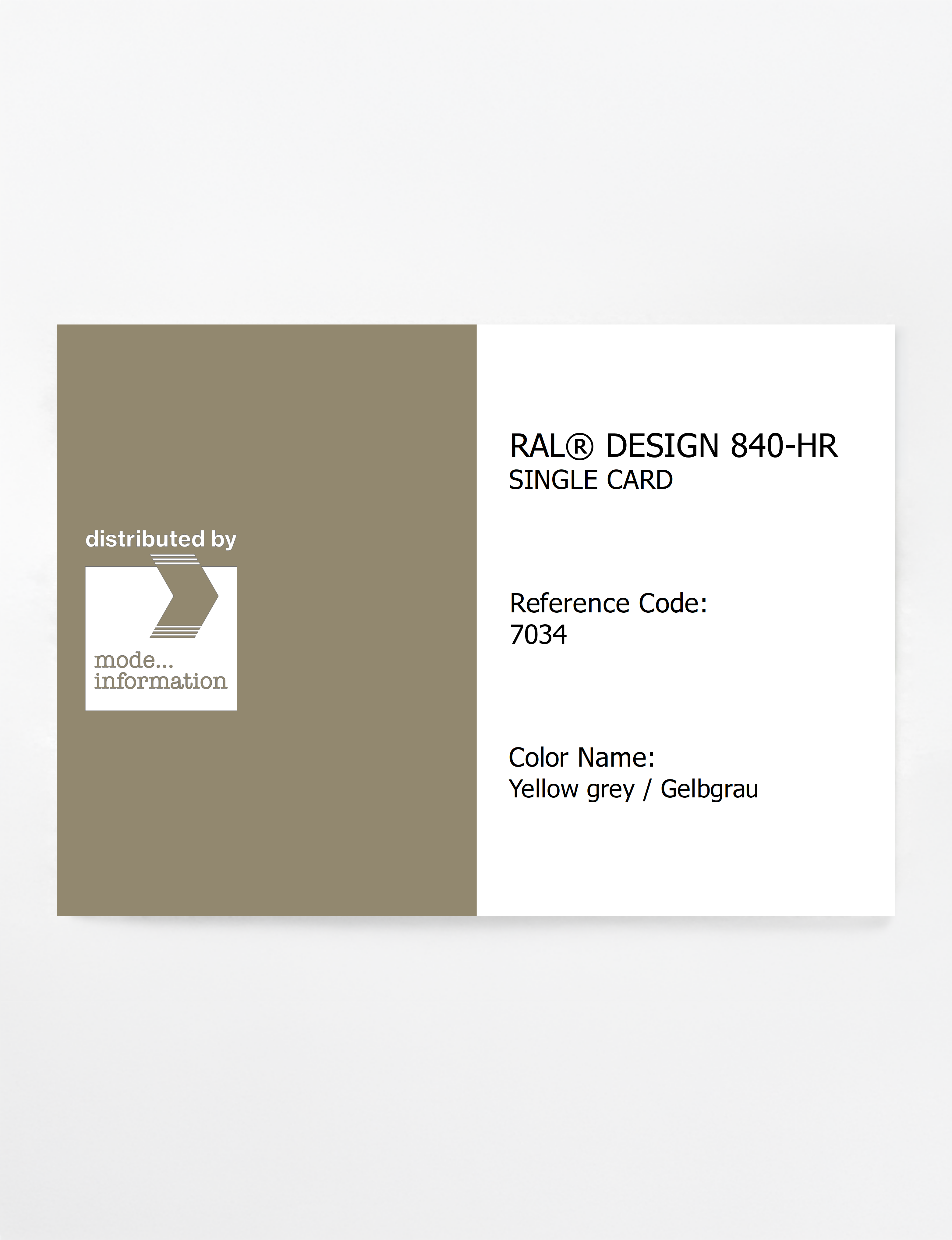 Artikelbild 1 des Artikels “RAL® CLASSIC 840-HR SINGLE CARD 7034 Yellow grey / Gelbgrau “