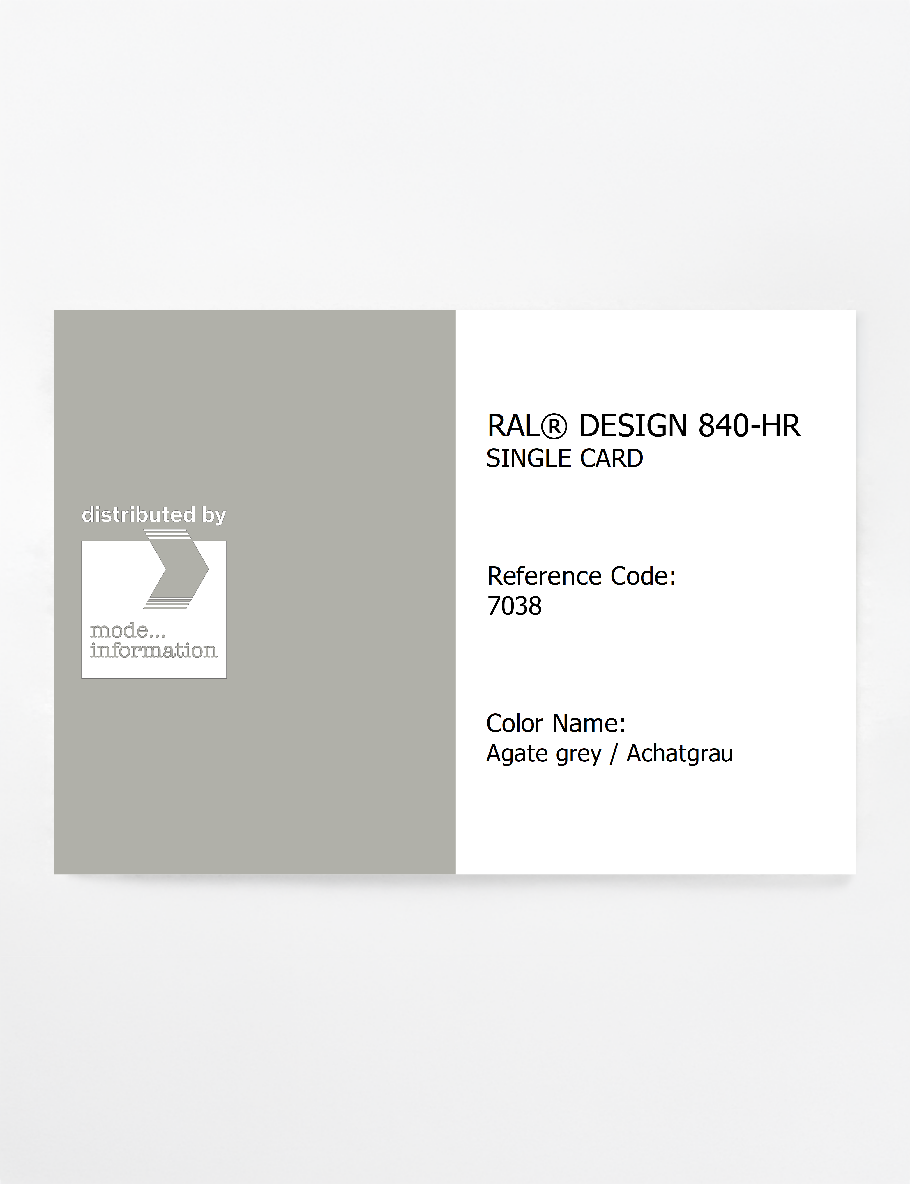 Product image 1 of the product “RAL® CLASSIC 840-HR SINGLE CARD 7038 Agate grey / Achatgrau ”