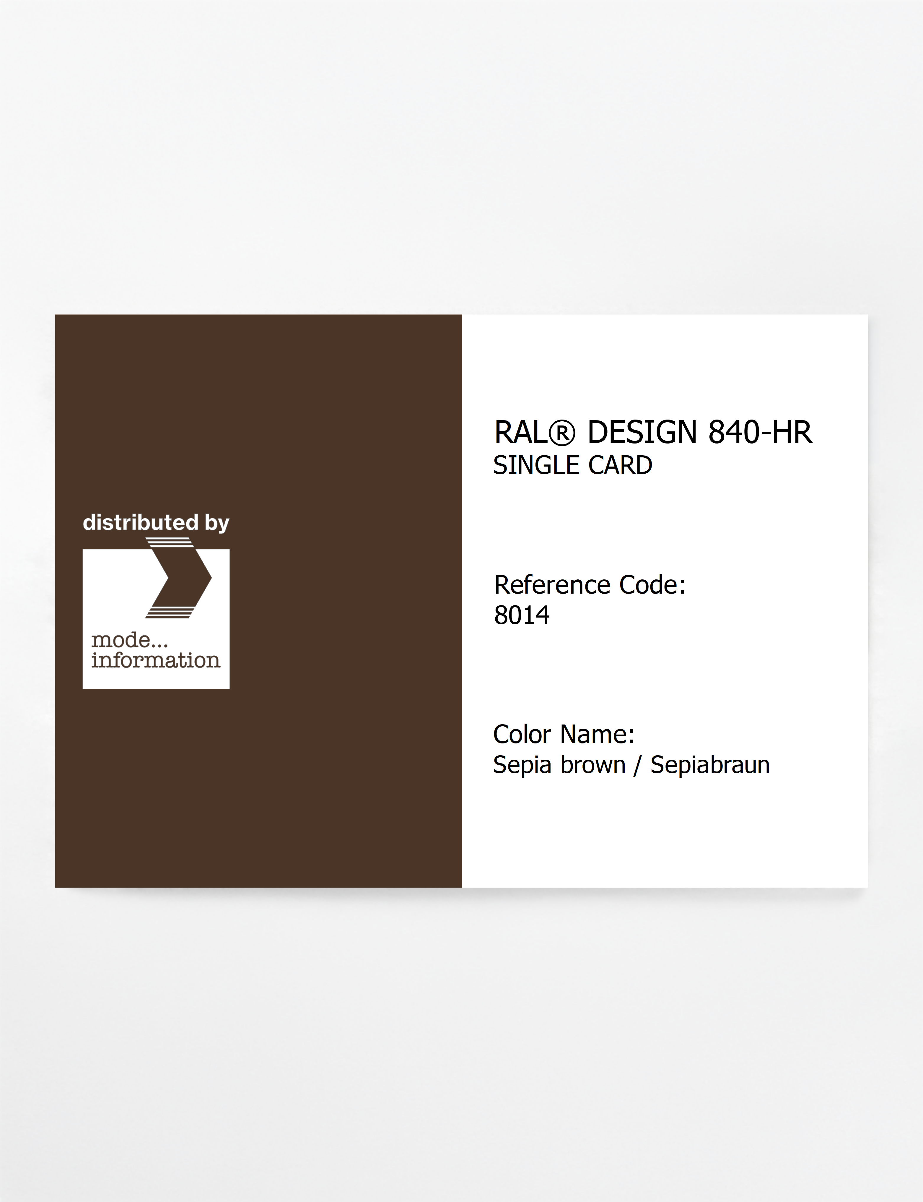 Product image 1 of the product “RAL® CLASSIC 840-HR SINGLE CARD 8014 Sepia brown / Sepiabraun ”