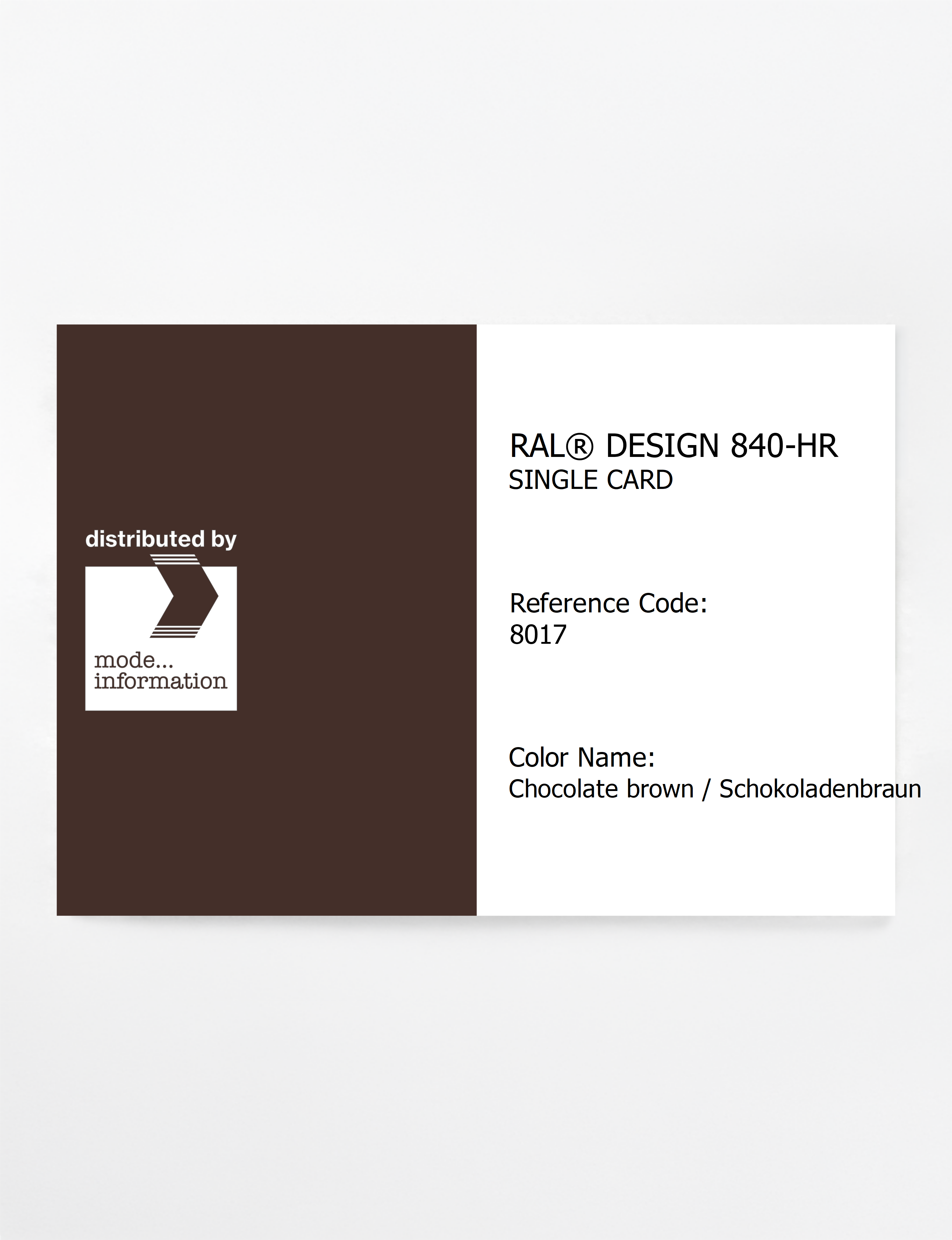 Product image 1 of the product “RAL® CLASSIC 840-HR SINGLE CARD 8017 Chocolate brown / Schokoladenbraun ”