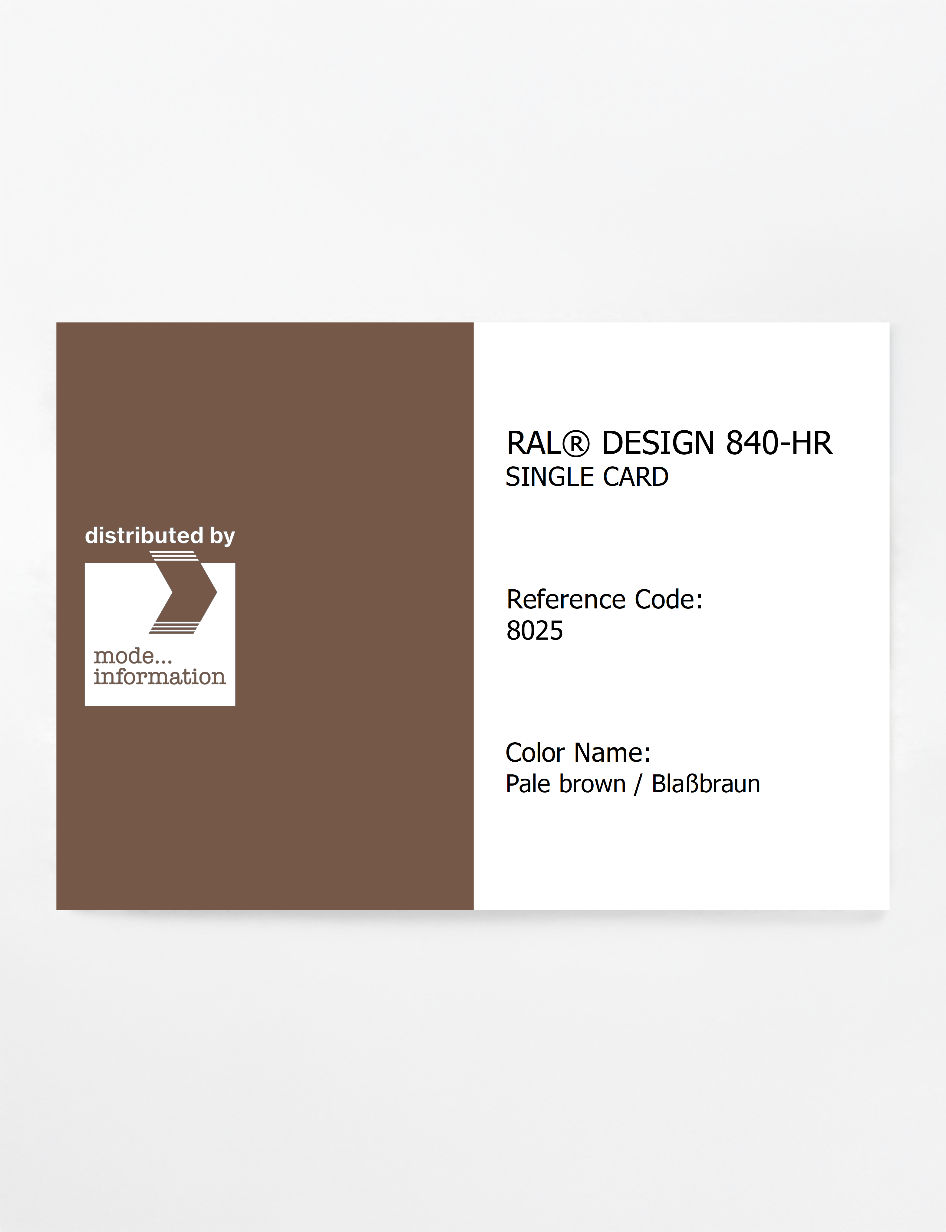 Product image 1 of the product “RAL® CLASSIC 840-HR SINGLE CARD 8025 Pale brown / Blaßbraun ”
