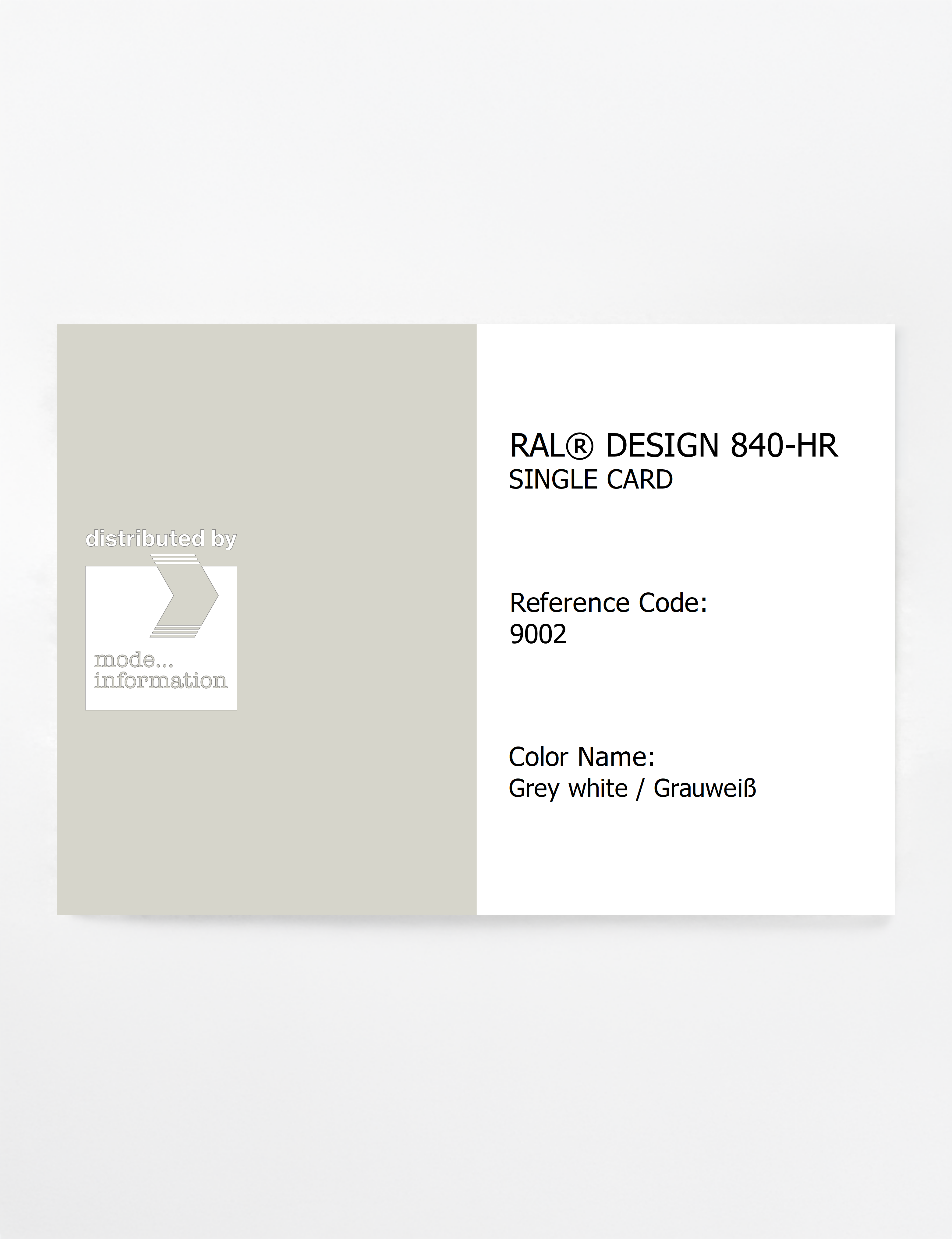Product image 1 of the product “RAL® CLASSIC 840-HR SINGLE CARD 9002 Grey white / Grauweiß ”