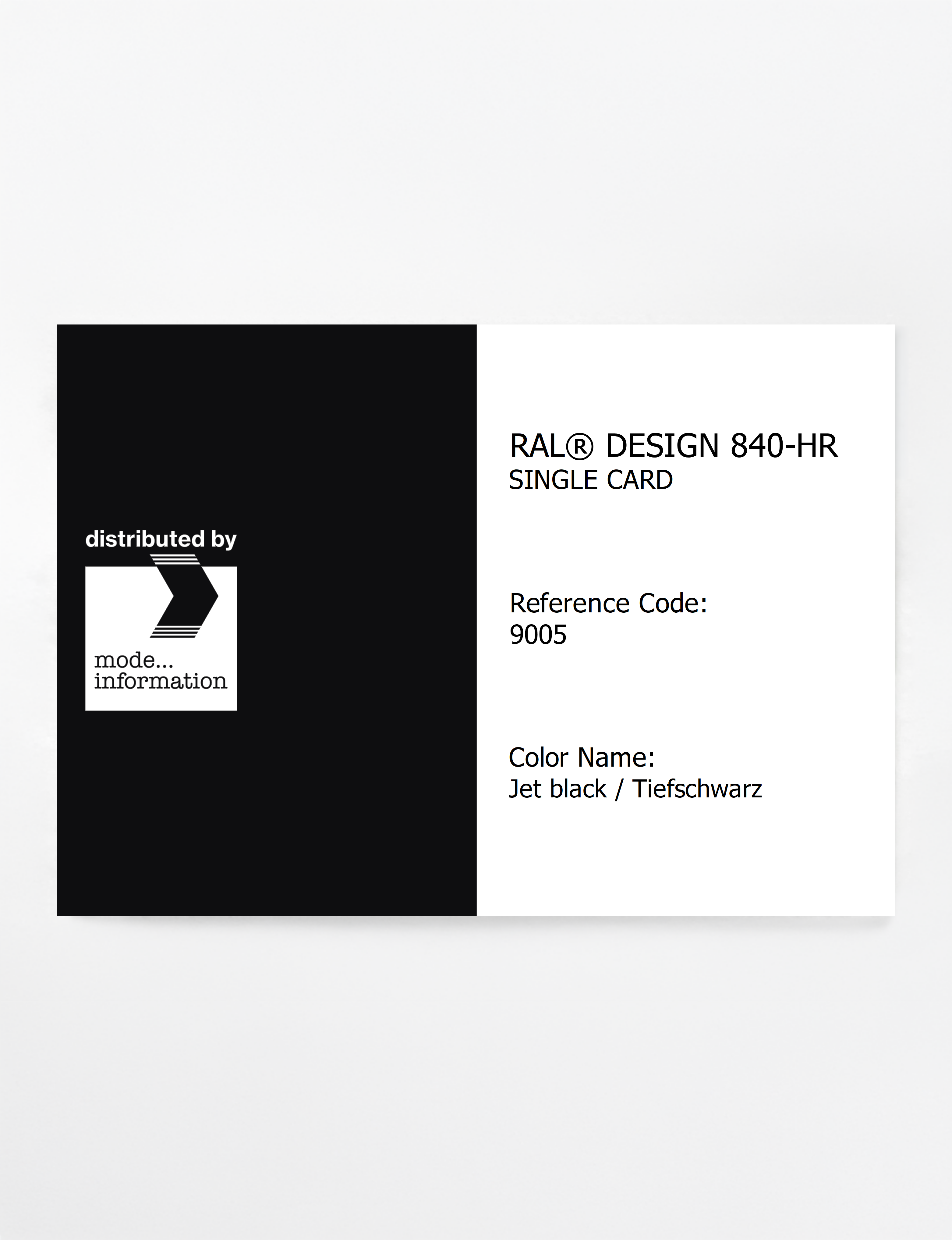 Product image 1 of the product “RAL® CLASSIC 840-HR SINGLE CARD 9005 Jet black / Tiefschwarz ”