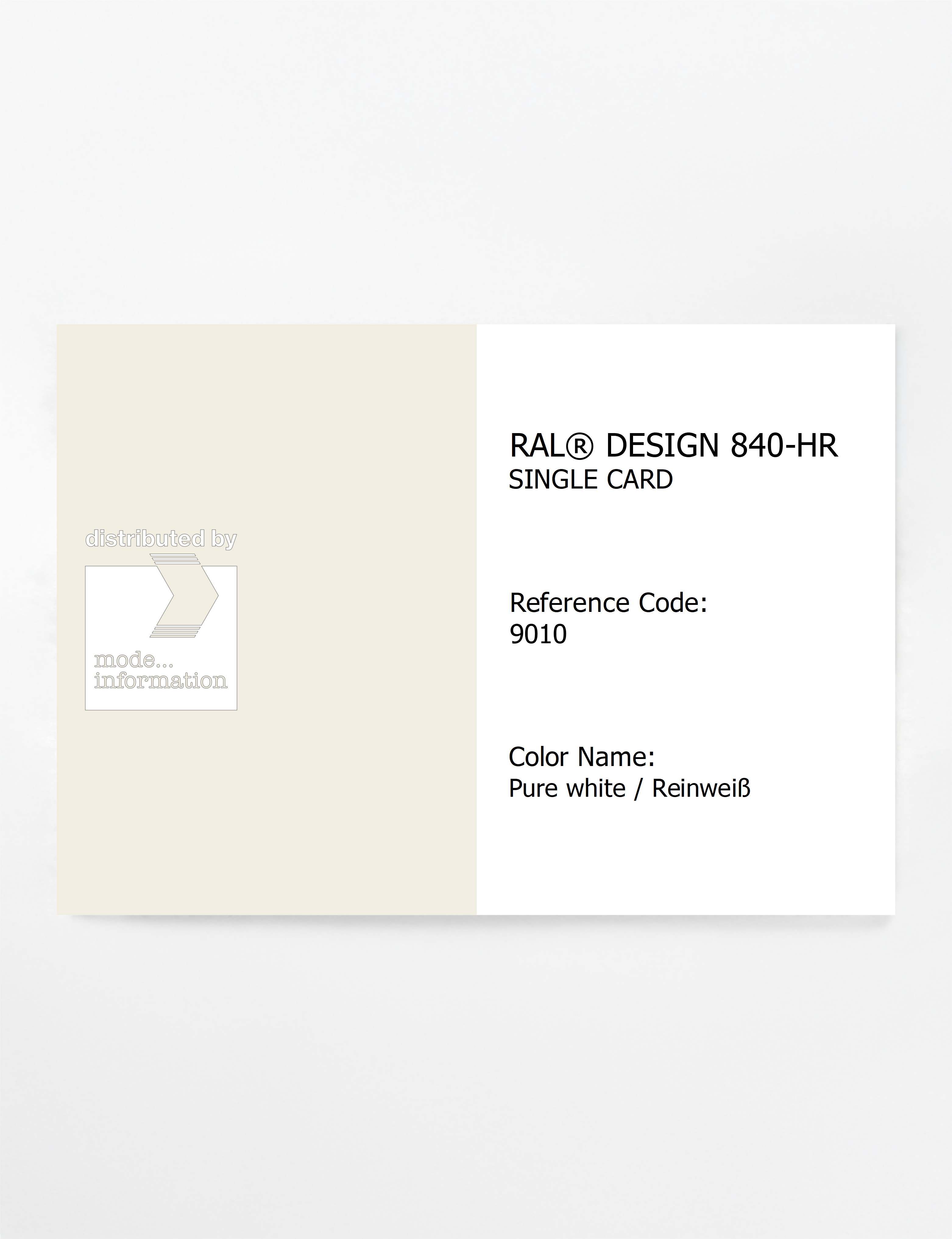 Artikelbild 1 des Artikels “RAL® CLASSIC 840-HR SINGLE CARD 9010 Pure white / Reinweiß “