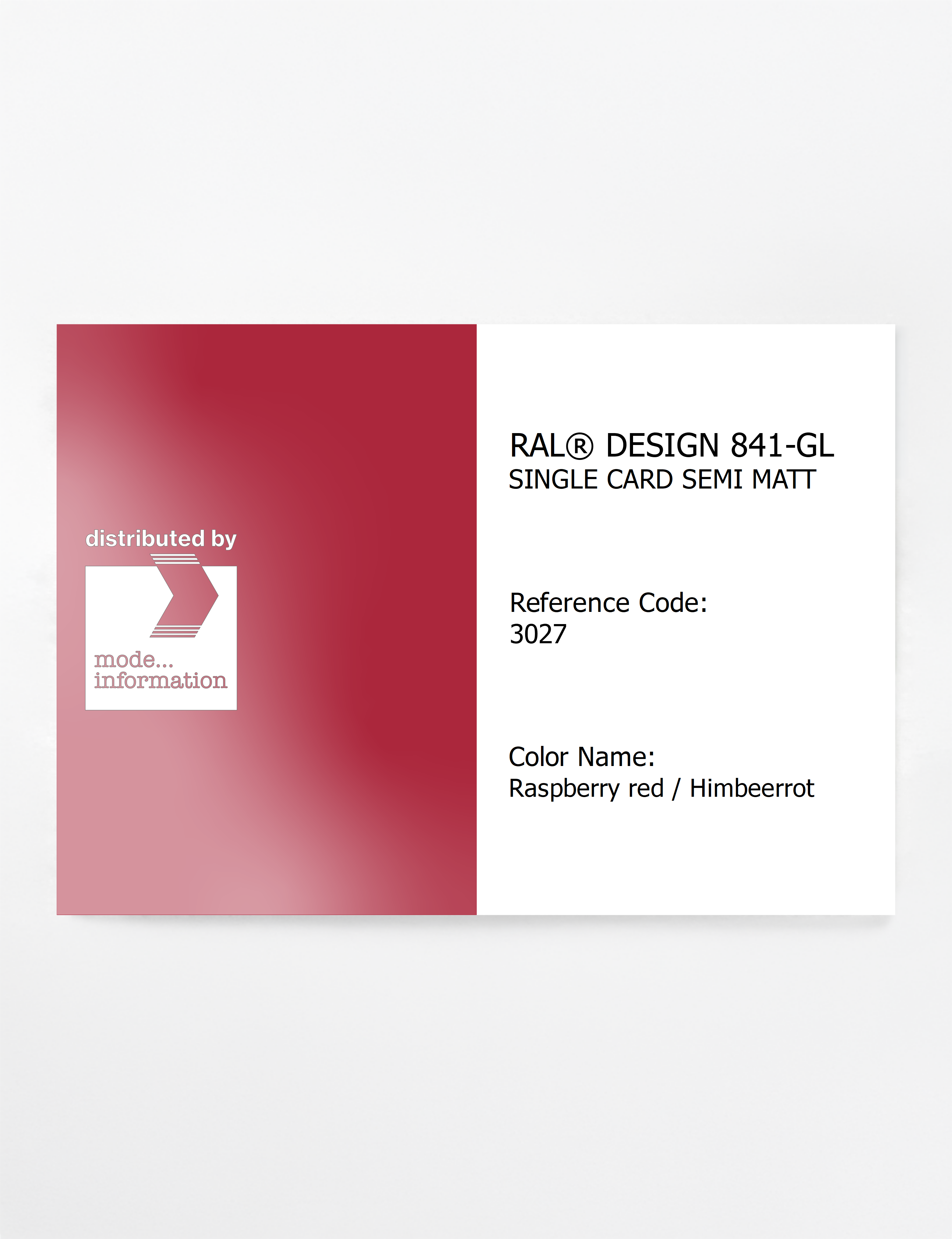Artikelbild 1 des Artikels “RAL® CLASSIC 841-GL SINGLE CARD 3027 Raspberry red / Himbeerrot “