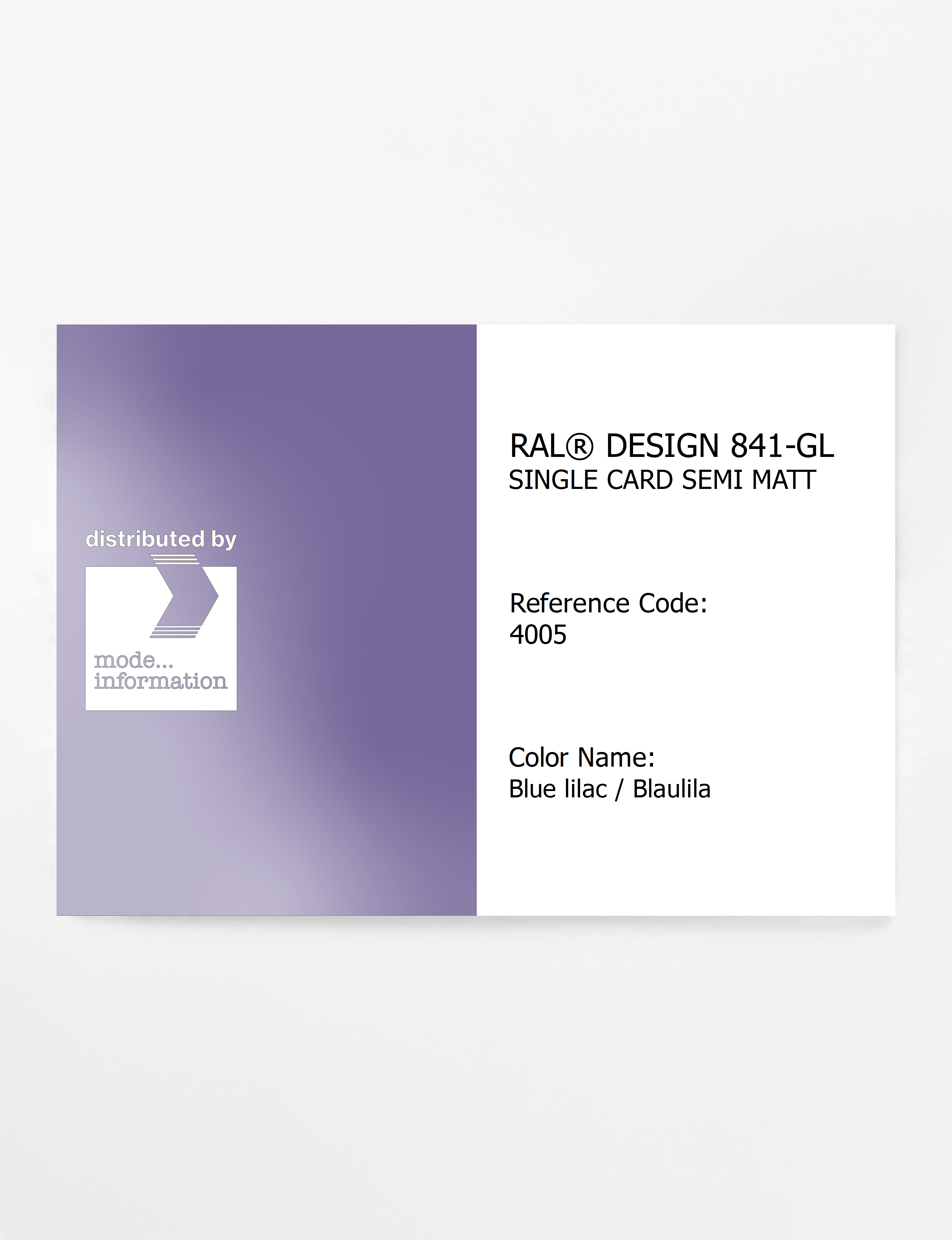 Artikelbild 1 des Artikels “RAL® CLASSIC 841-GL SINGLE CARD 4005 Blue lilac / Blaulila “