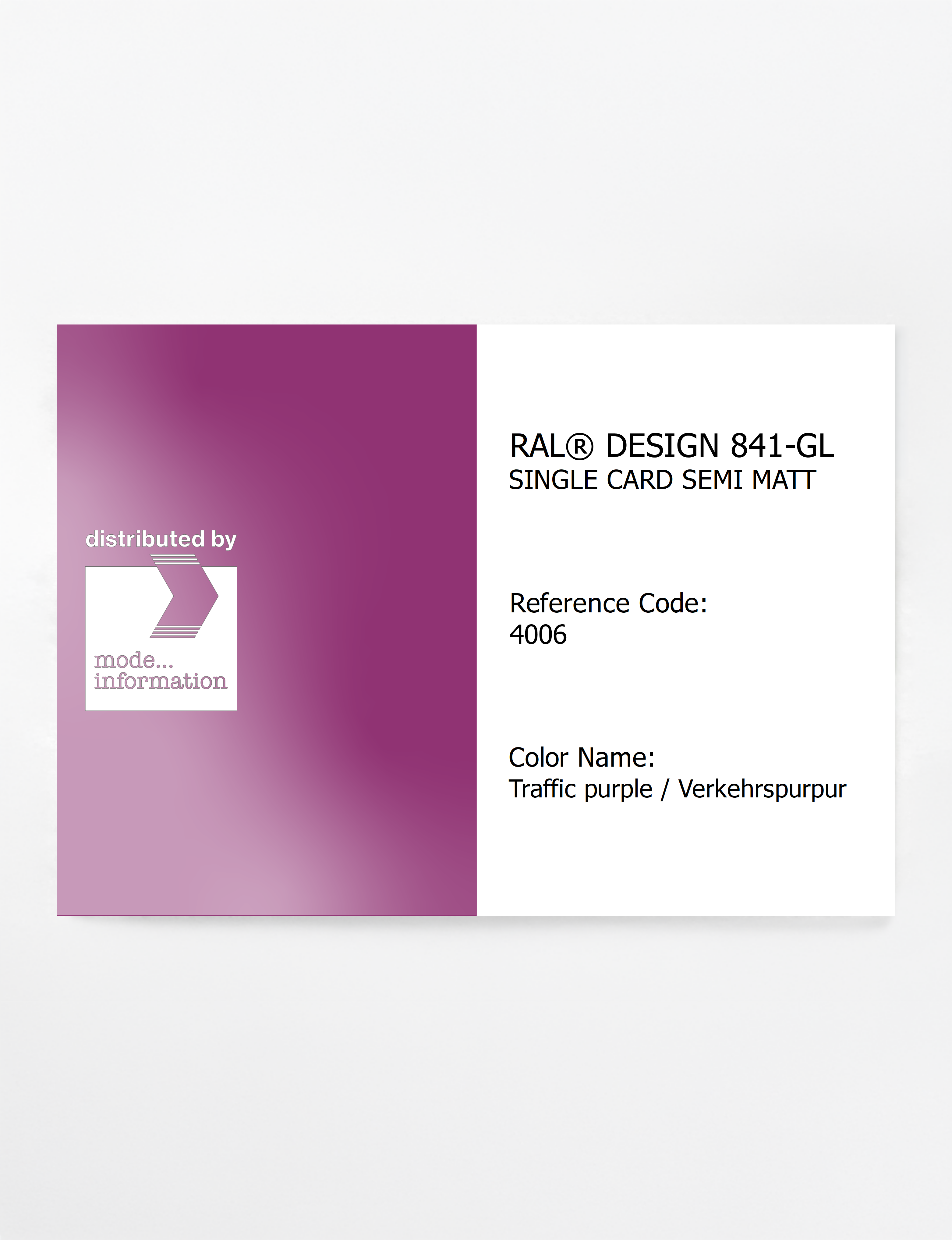 Artikelbild 1 des Artikels “RAL® CLASSIC 841-GL SINGLE CARD 4006 Traffic purple / Verkehrspurpur “