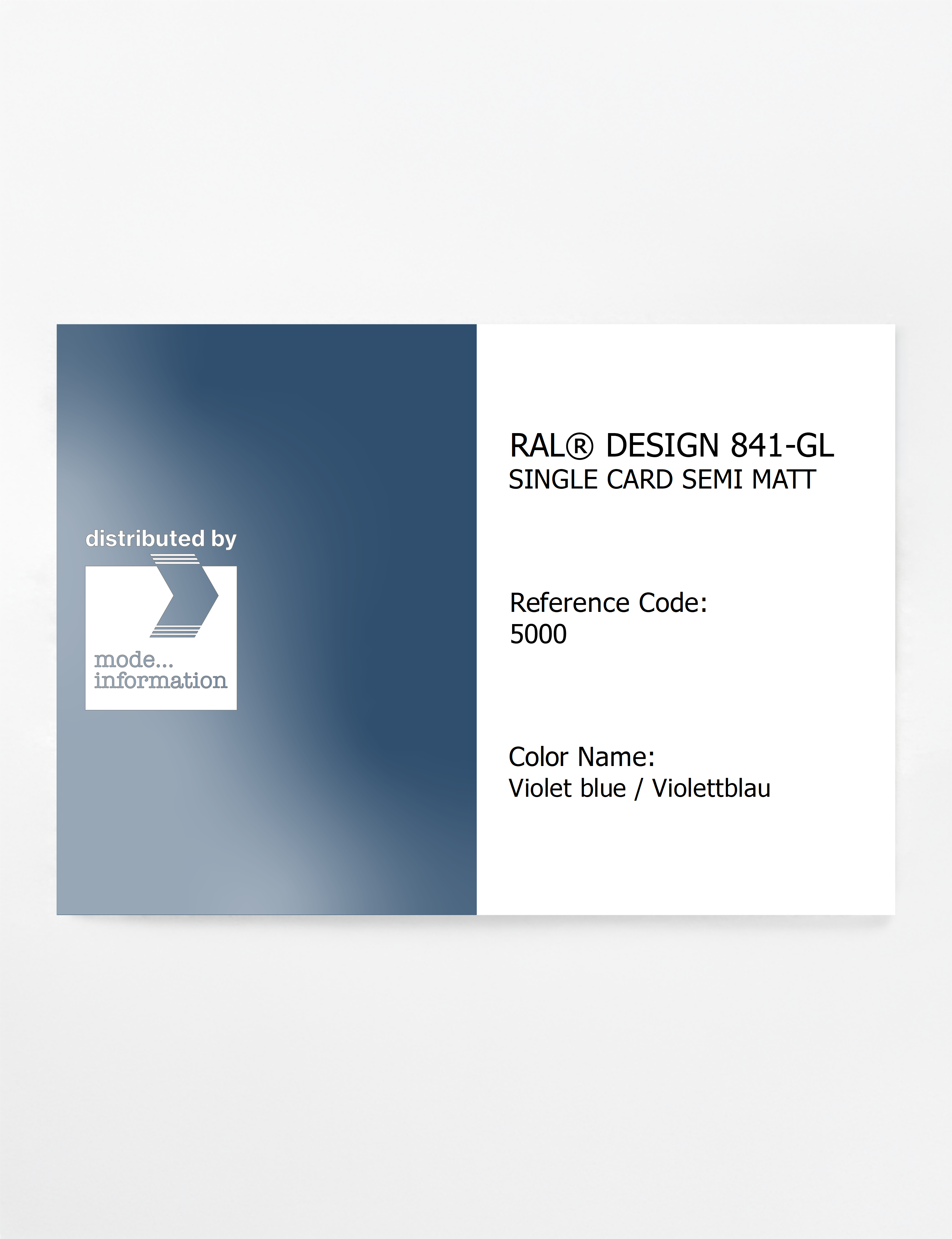 Artikelbild 1 des Artikels “RAL® CLASSIC 841-GL SINGLE CARD 5000 Violet blue / Violettblau “