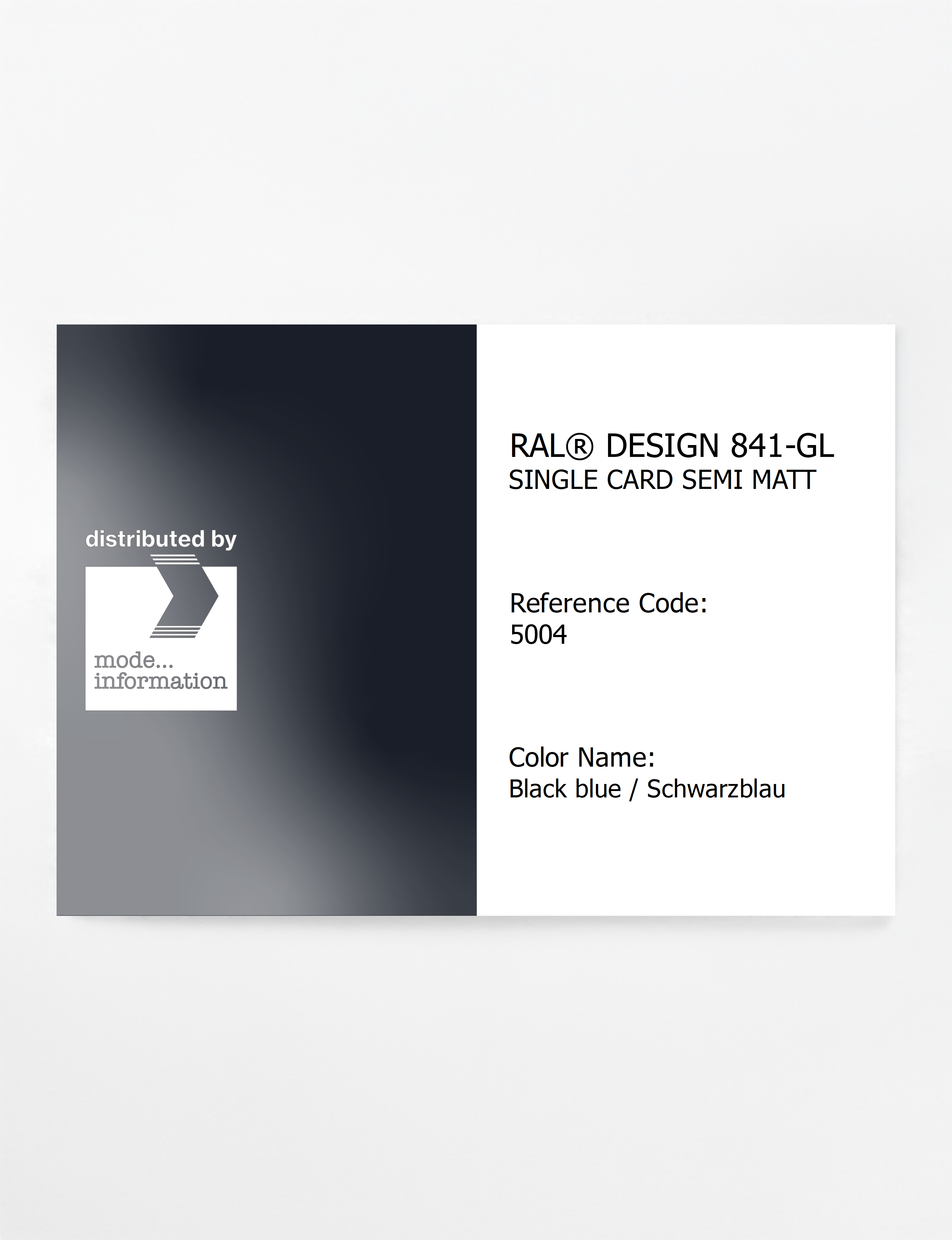Product image 1 of the product “RAL® CLASSIC 841-GL SINGLE CARD 5004 Black blue / Schwarzblau ”
