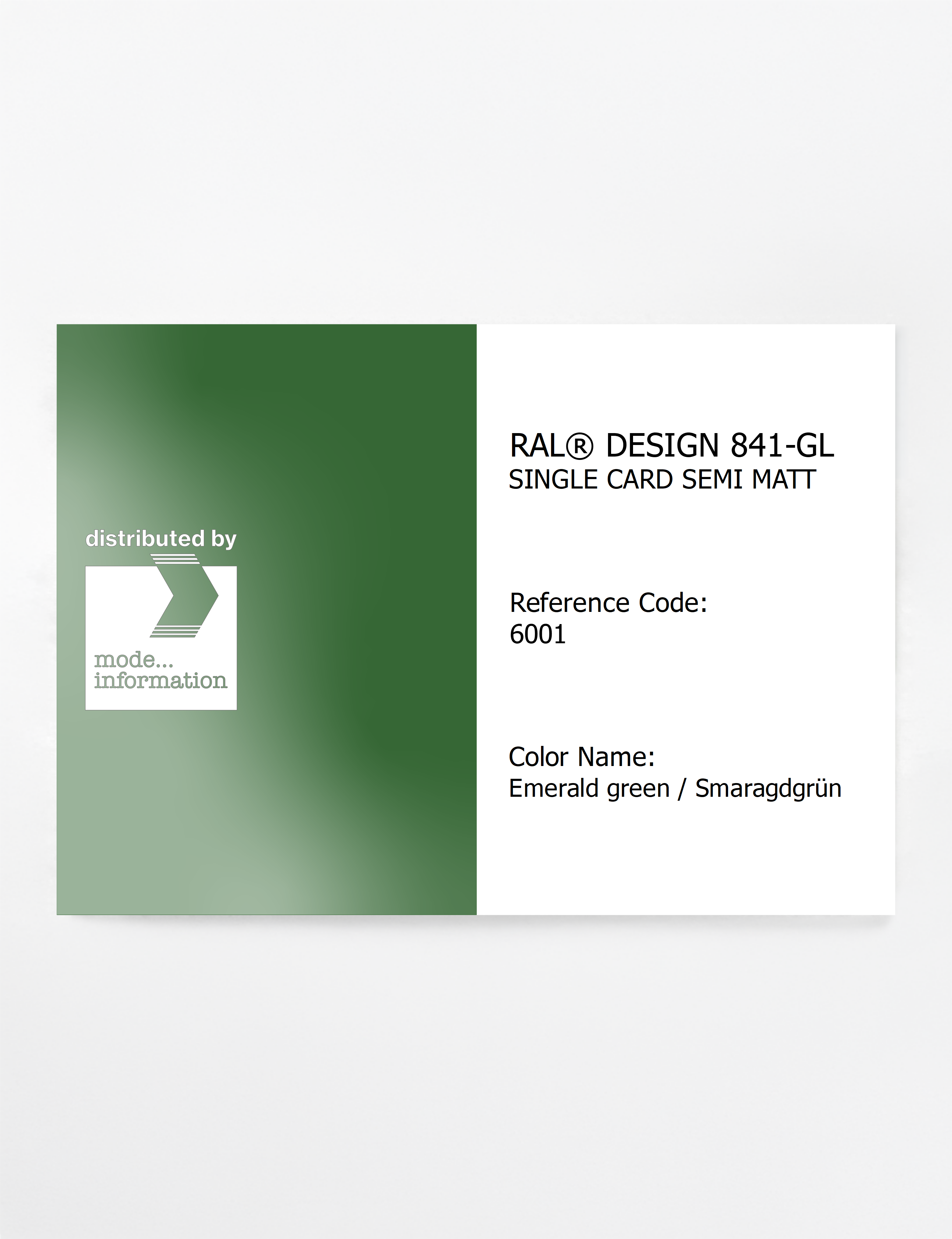 Artikelbild 1 des Artikels “RAL® CLASSIC 841-GL SINGLE CARD 6001 Emerald green / Smaragdgrün “