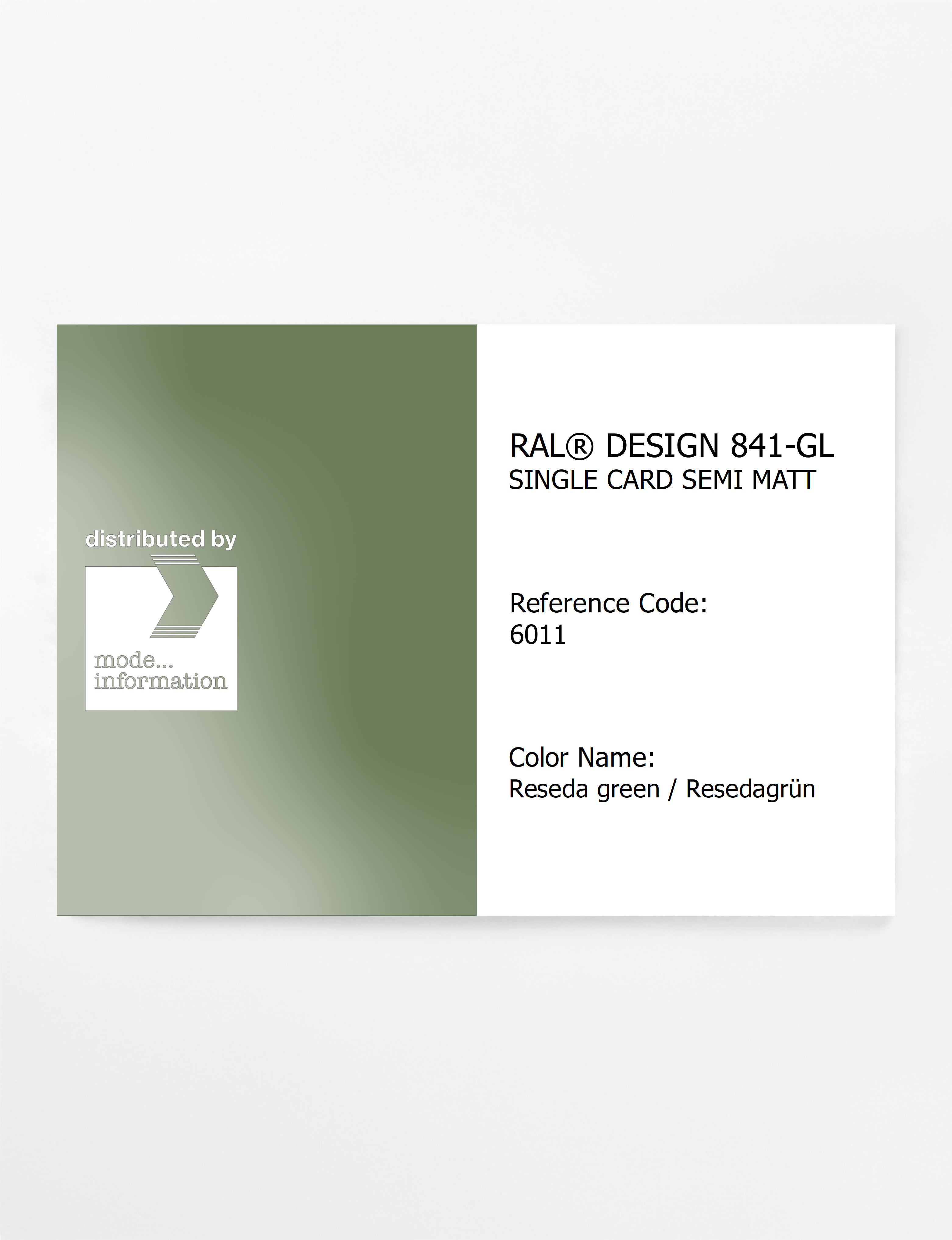 Artikelbild 1 des Artikels “RAL® CLASSIC 841-GL SINGLE CARD 6011 Reseda green / Resedagrün “