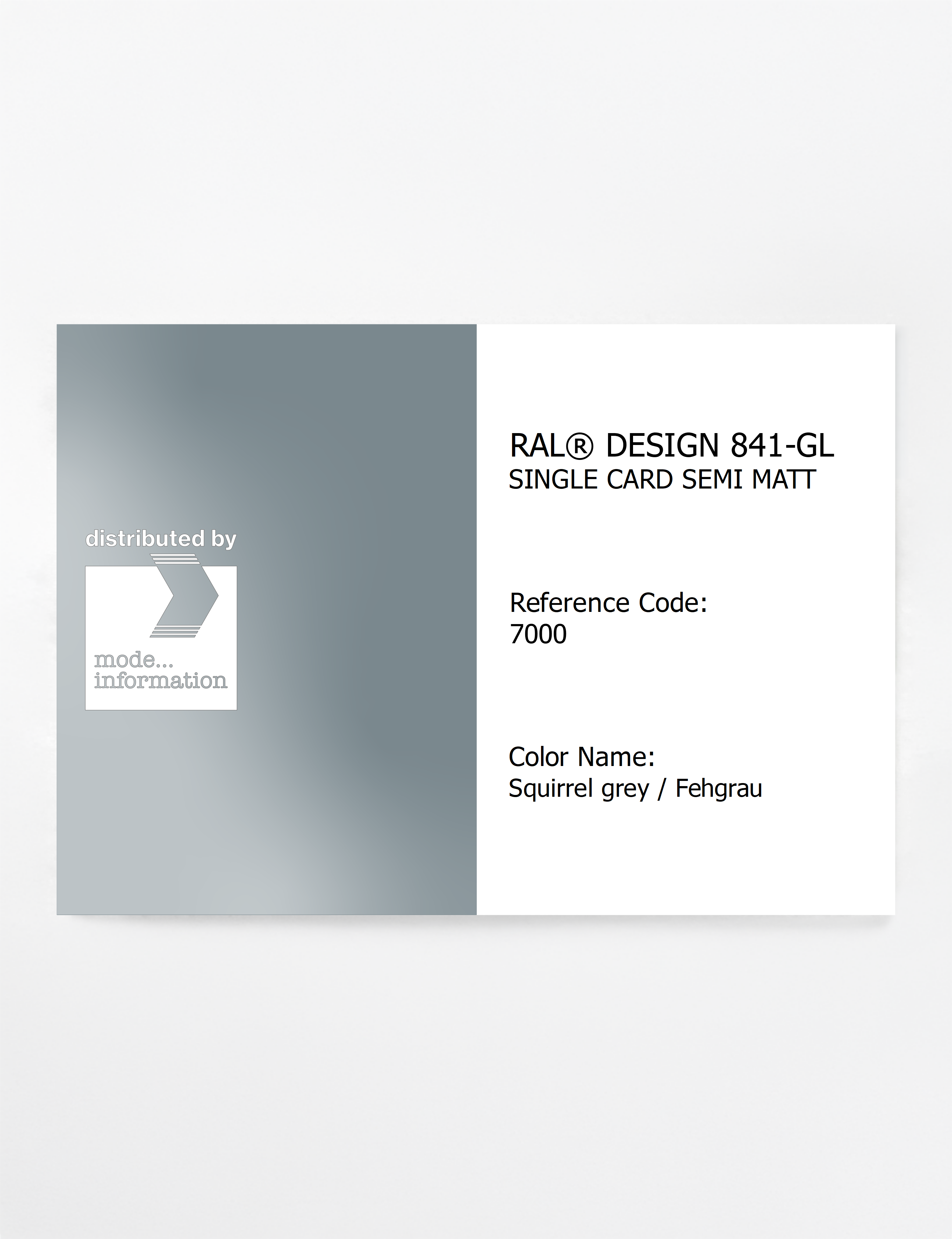 Product image 1 of the product “RAL® CLASSIC 841-GL SINGLE CARD 7000 Squirrel grey / Fehgrau ”
