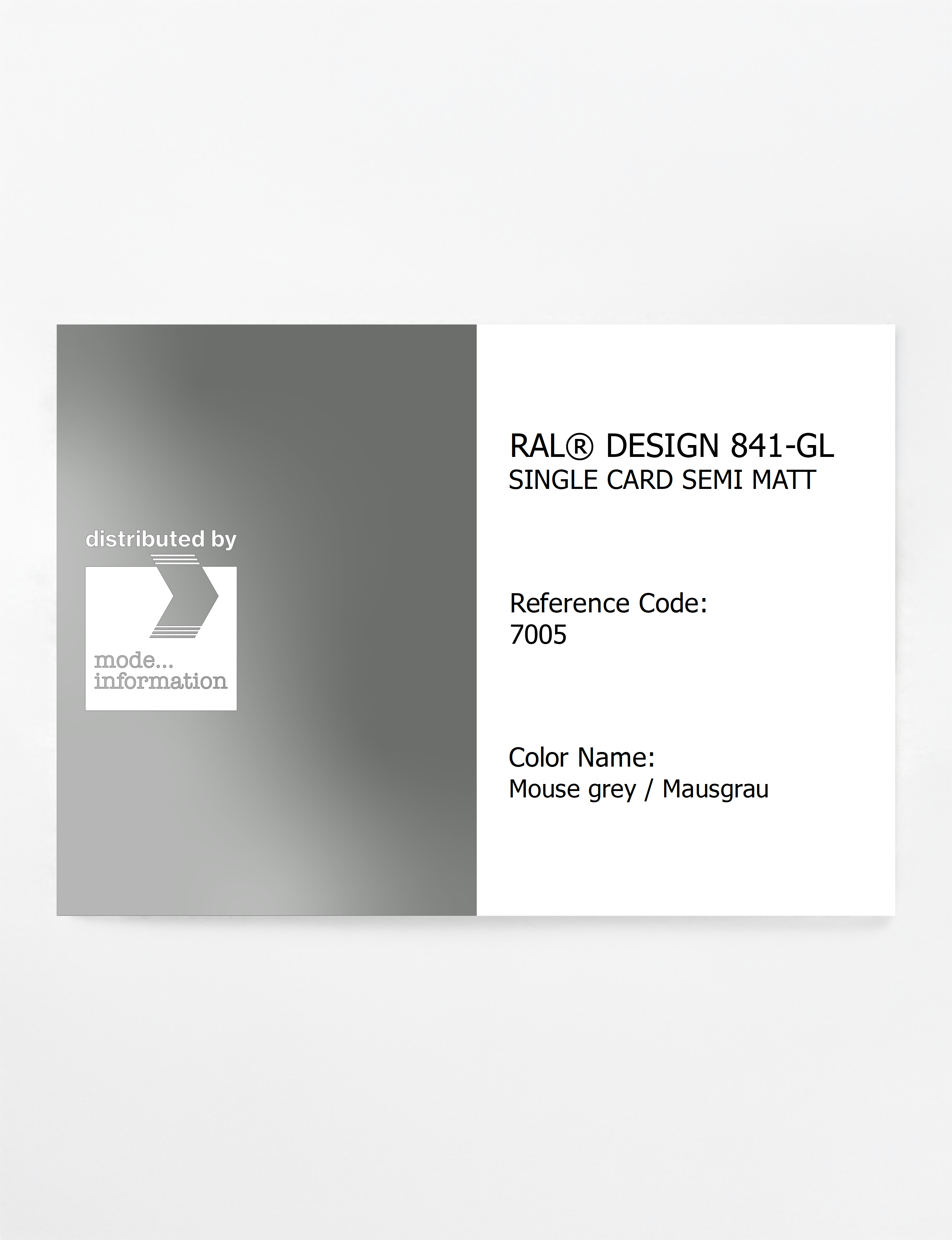 Artikelbild 1 des Artikels “RAL® CLASSIC 841-GL SINGLE CARD 7005 Mouse grey / Mausgrau “