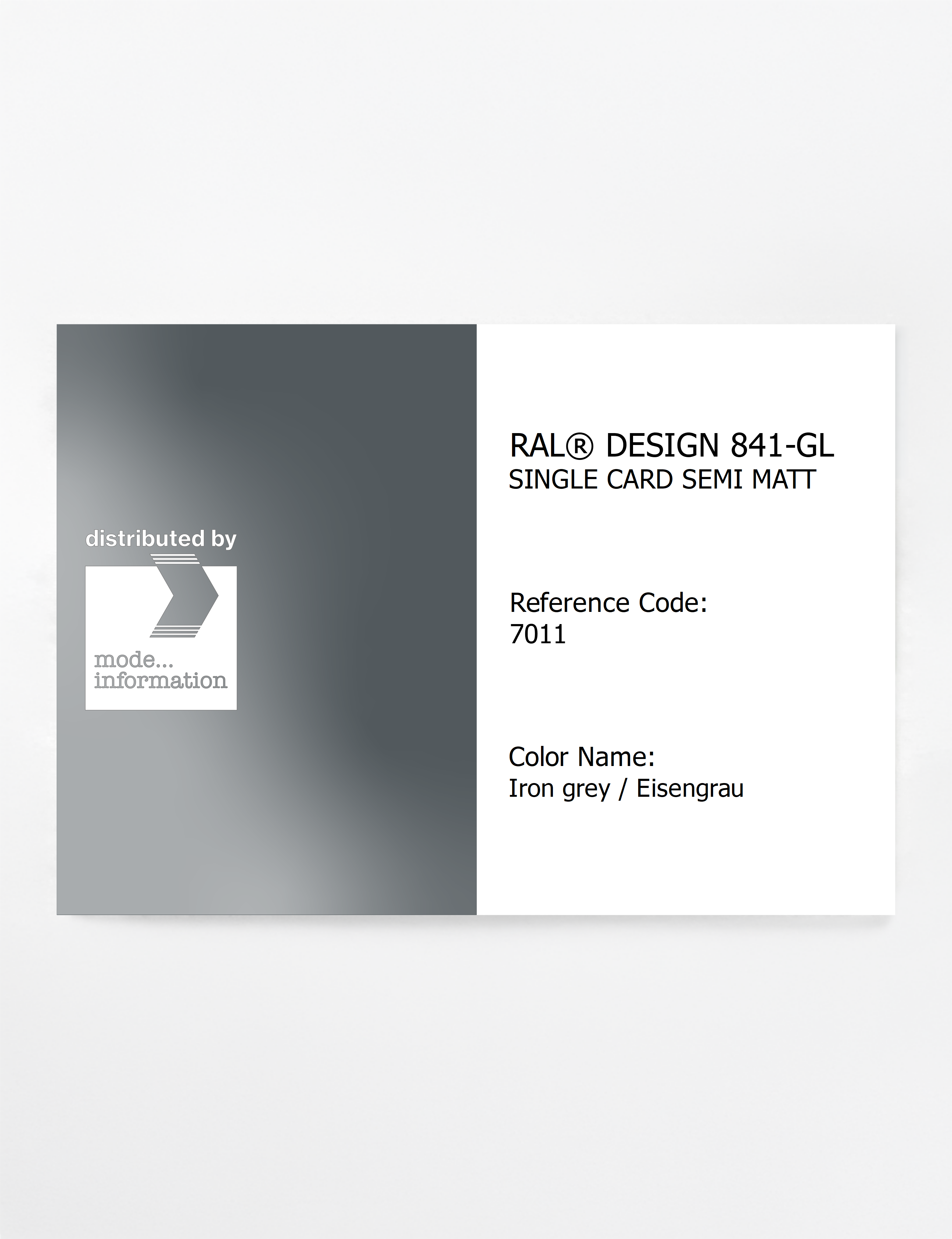 Product image 1 of the product “RAL® CLASSIC 841-GL SINGLE CARD 7011 Iron grey / Eisengrau ”