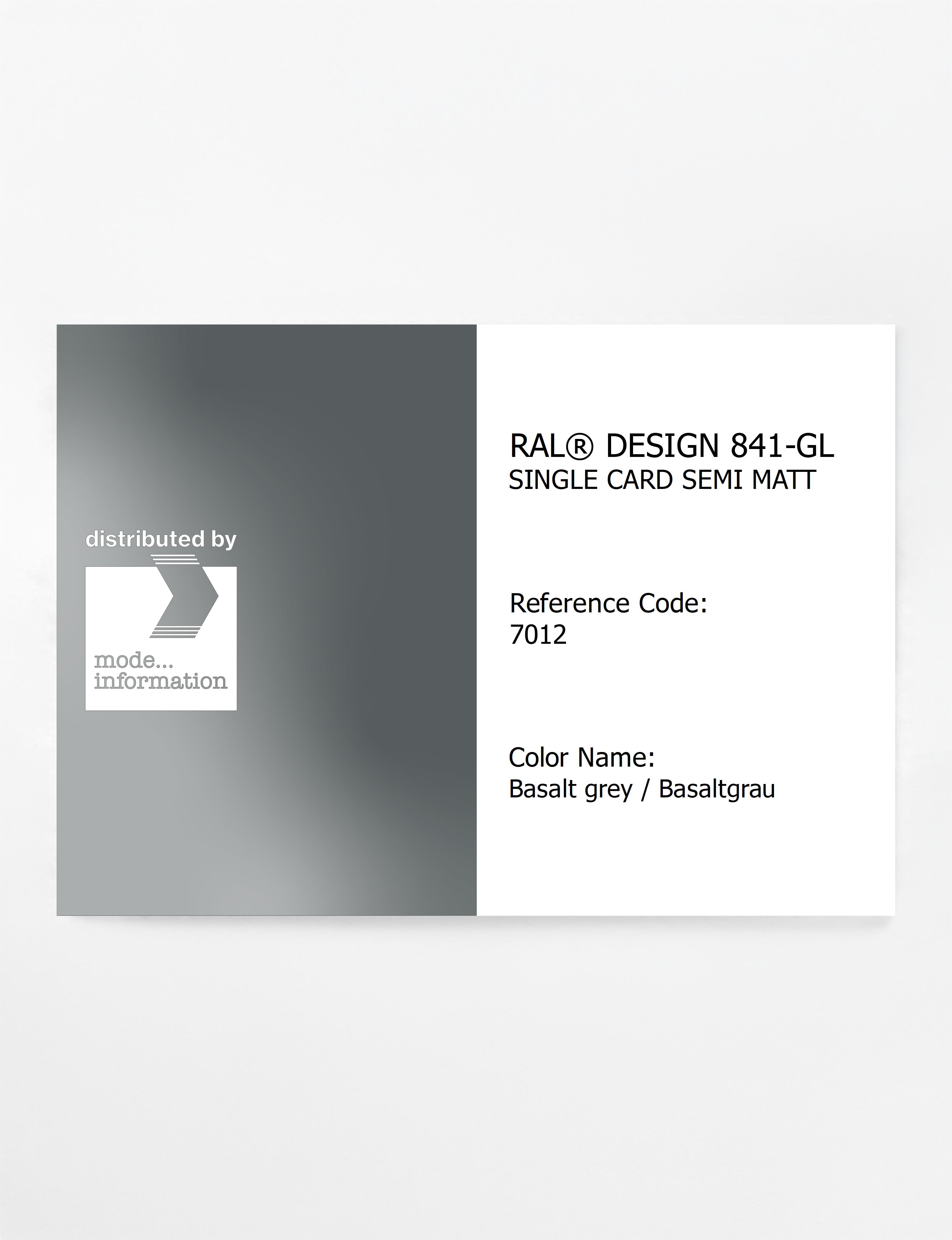 Product image 1 of the product “RAL® CLASSIC 841-GL SINGLE CARD 7012 Basalt grey / Basaltgrau ”