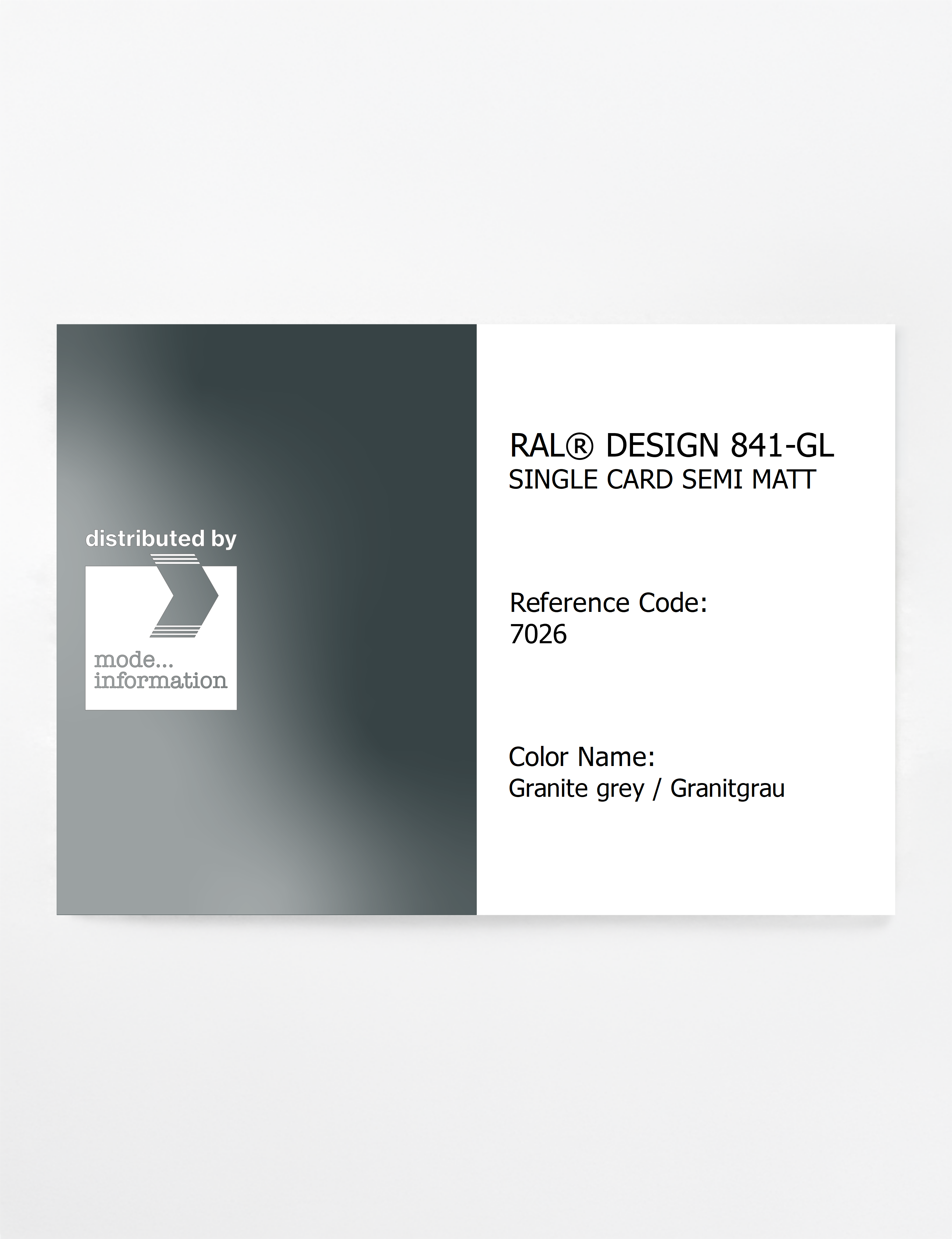 Product image 1 of the product “RAL® CLASSIC 841-GL SINGLE CARD 7026 Granite grey / Granitgrau ”