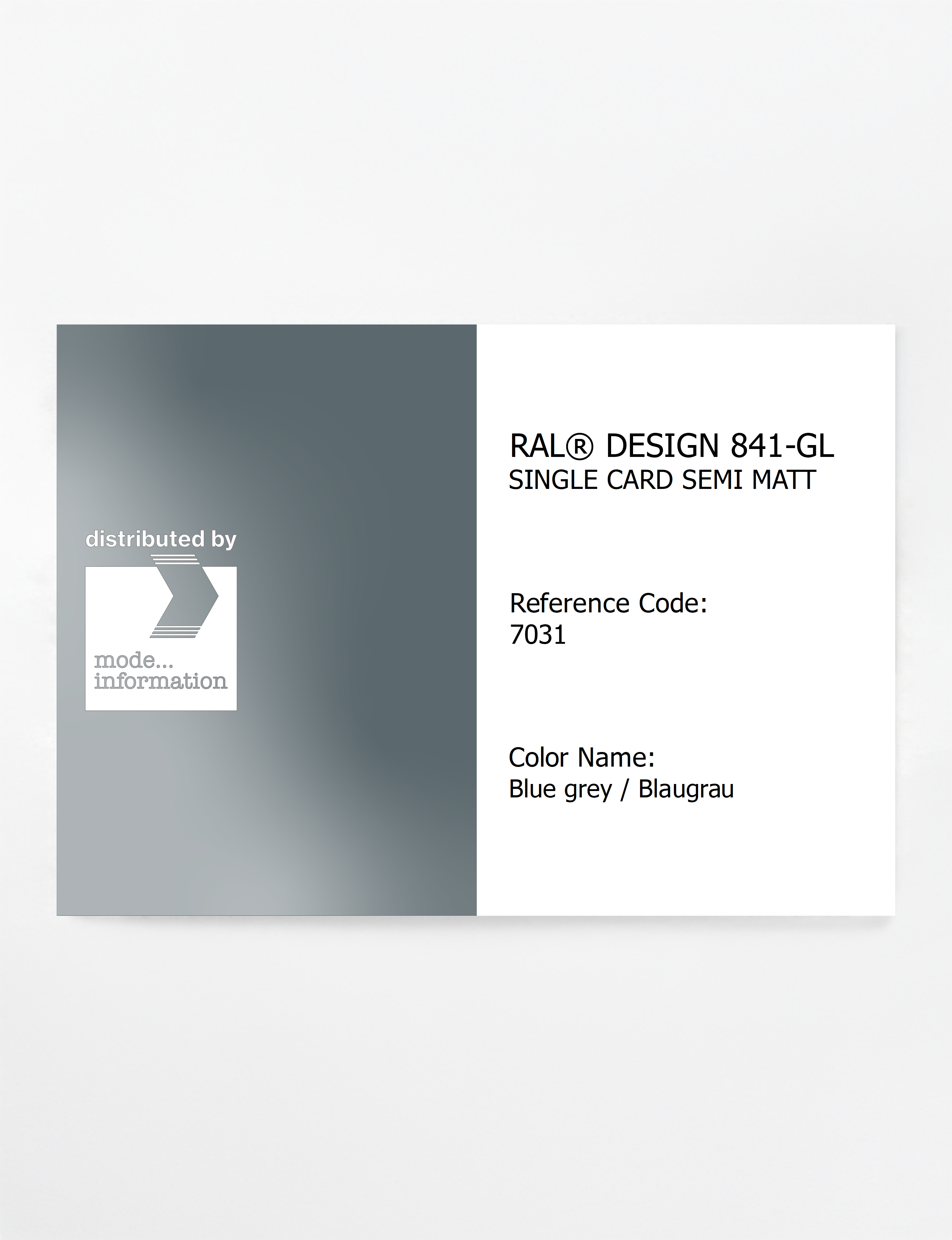 Product image 1 of the product “RAL® CLASSIC 841-GL SINGLE CARD 7031 Blue grey / Blaugrau ”